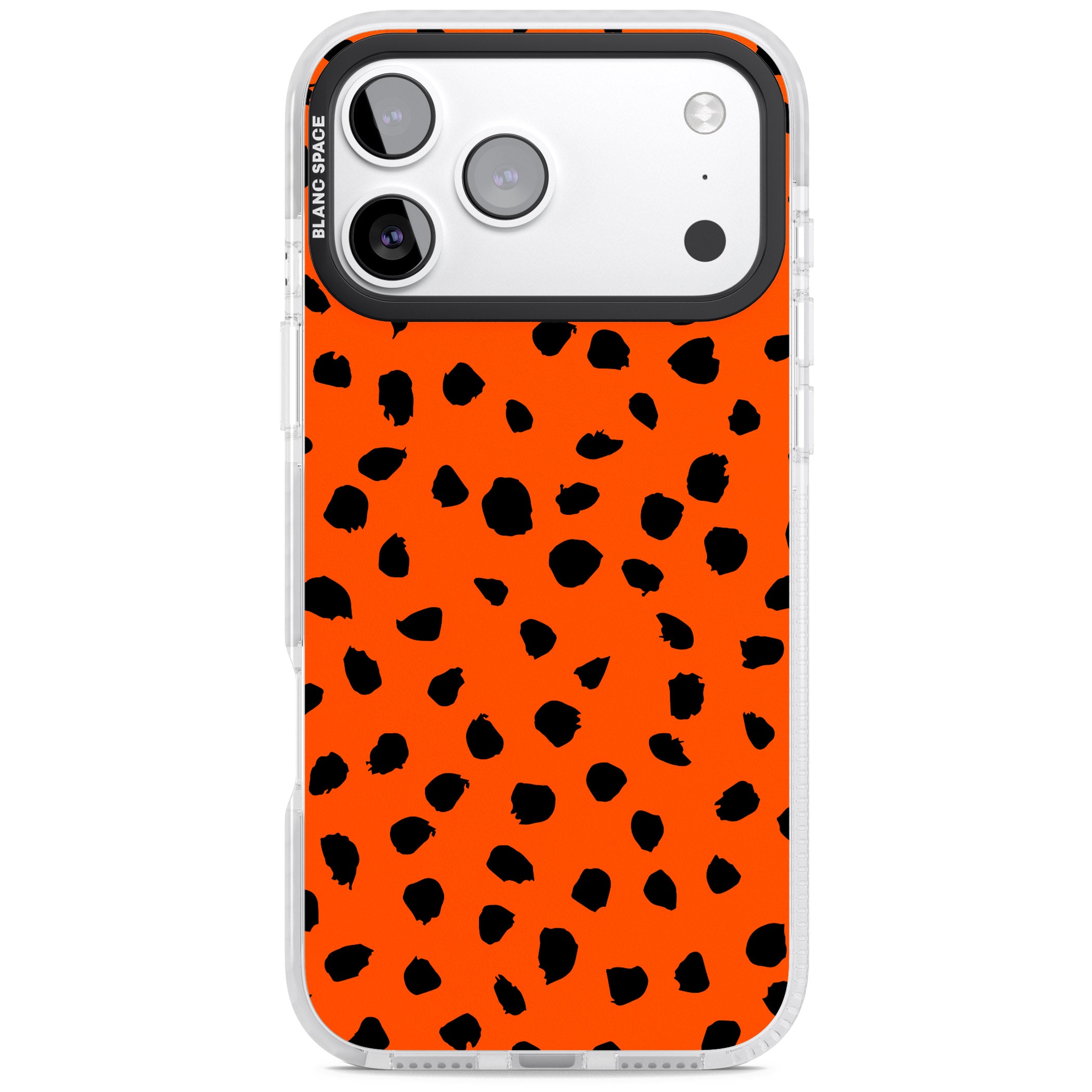 Bold Red Spot Print iPhone 17 Pro Max Impact Clear Phone Case