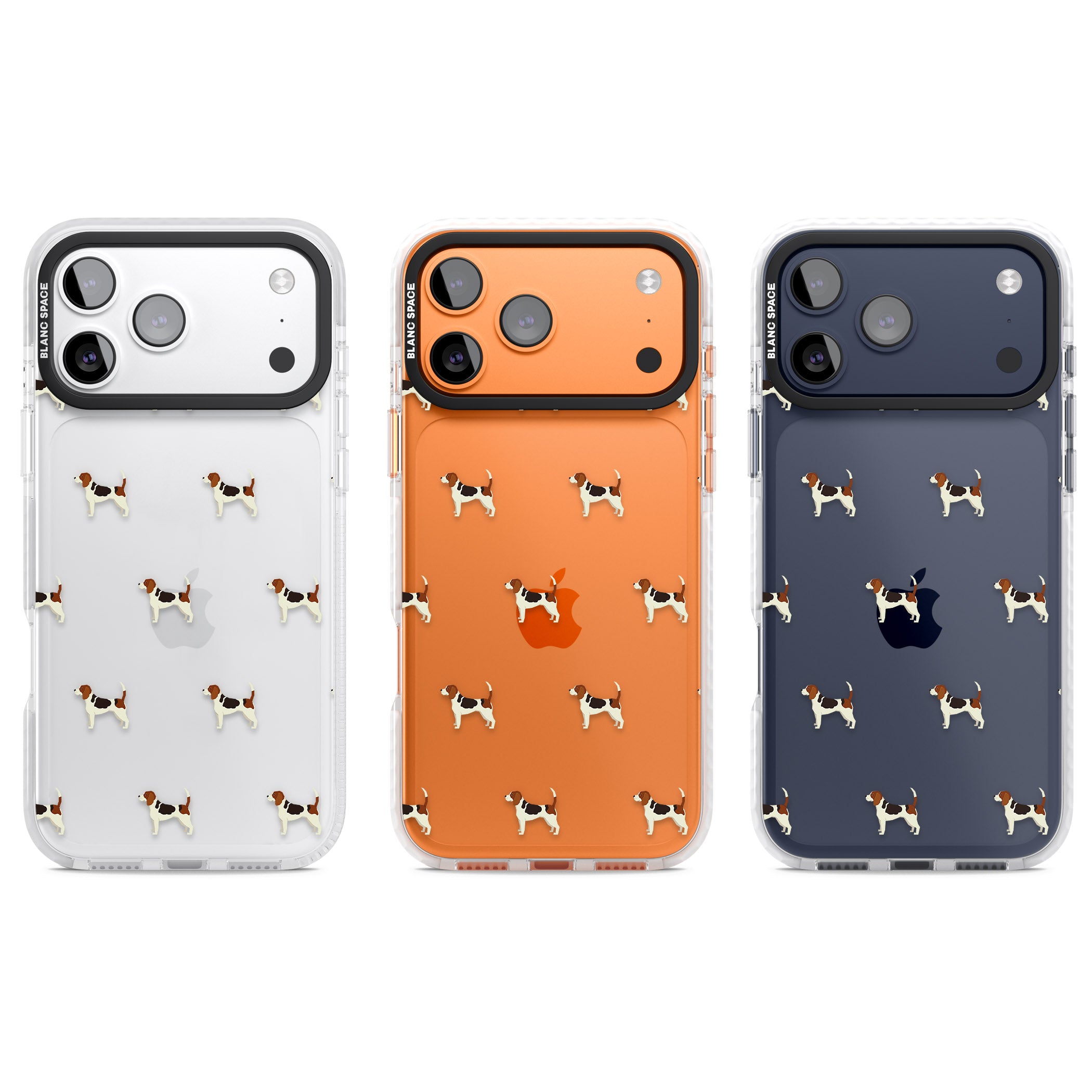Beagle Dog Pattern iPhone 17 Pro Impact Clear Phone Case APT Impact Protection