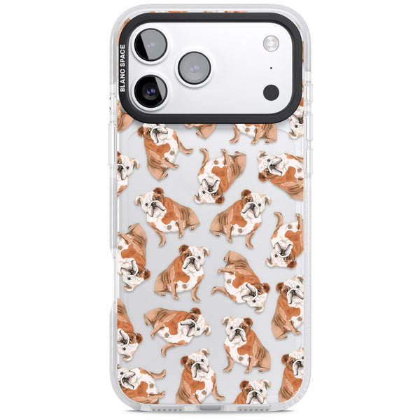 English Bulldog Watercolour Dog Pattern