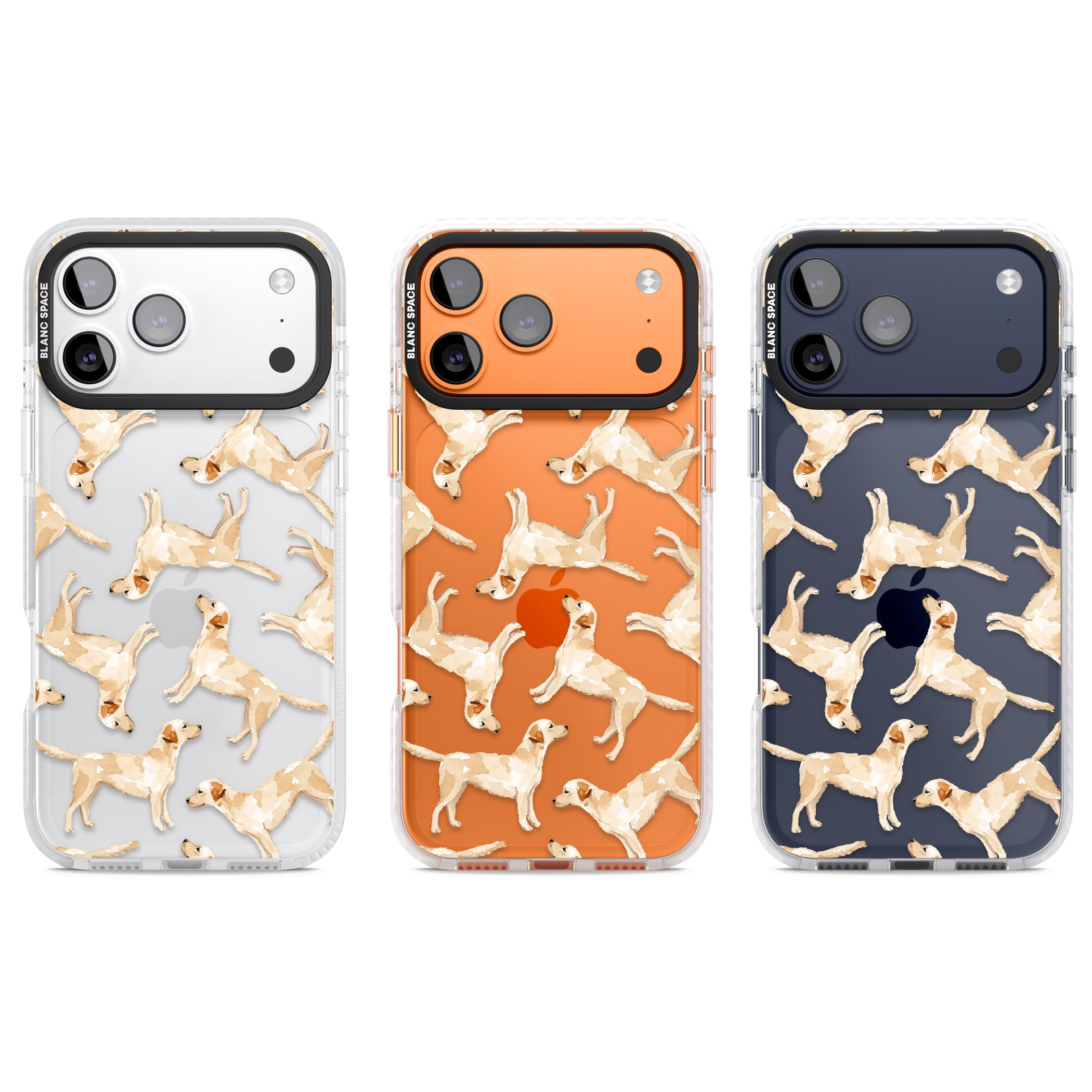 Yellow Labrador Watercolour Dog Pattern iPhone 17 Pro Impact Clear Phone Case APT Impact Protection