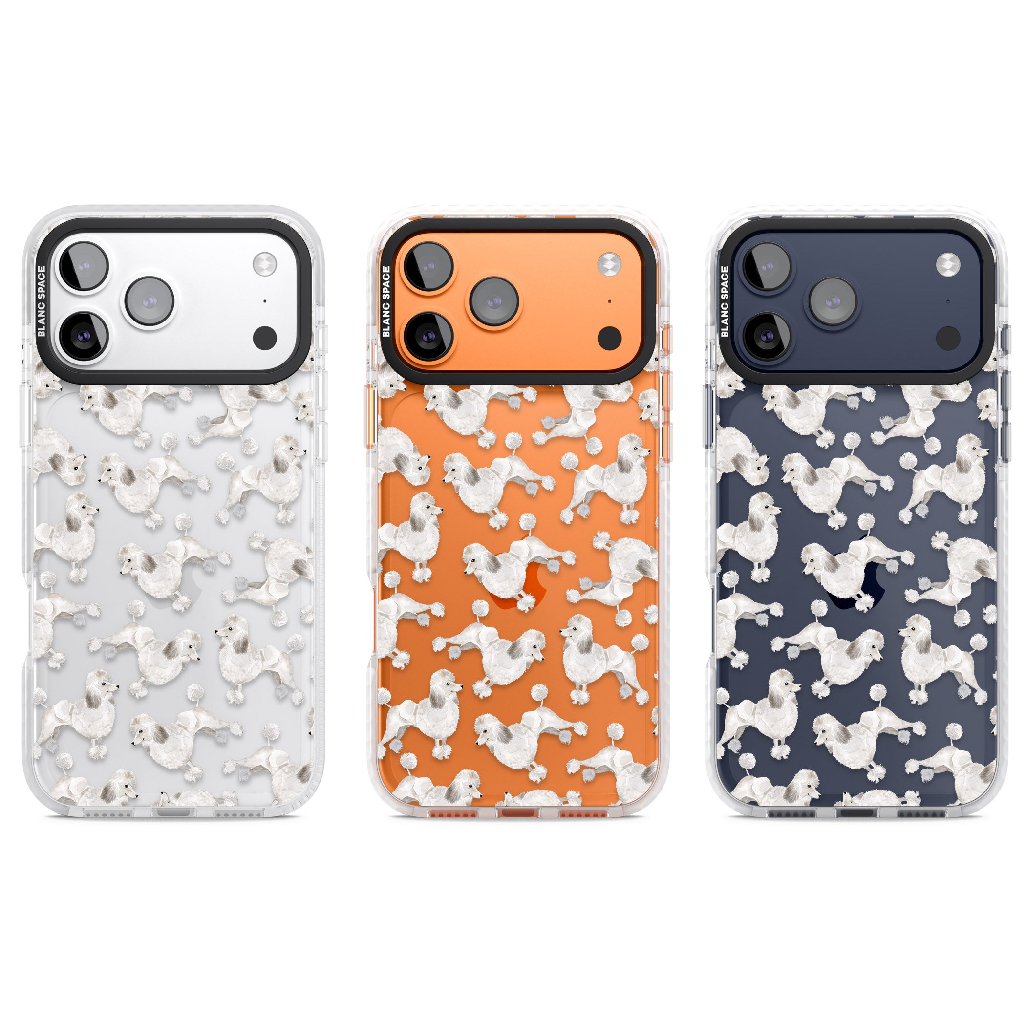 Poodle Watercolor Pattern iPhone 17 Pro Impact Clear Phone Case APT Impact Protection