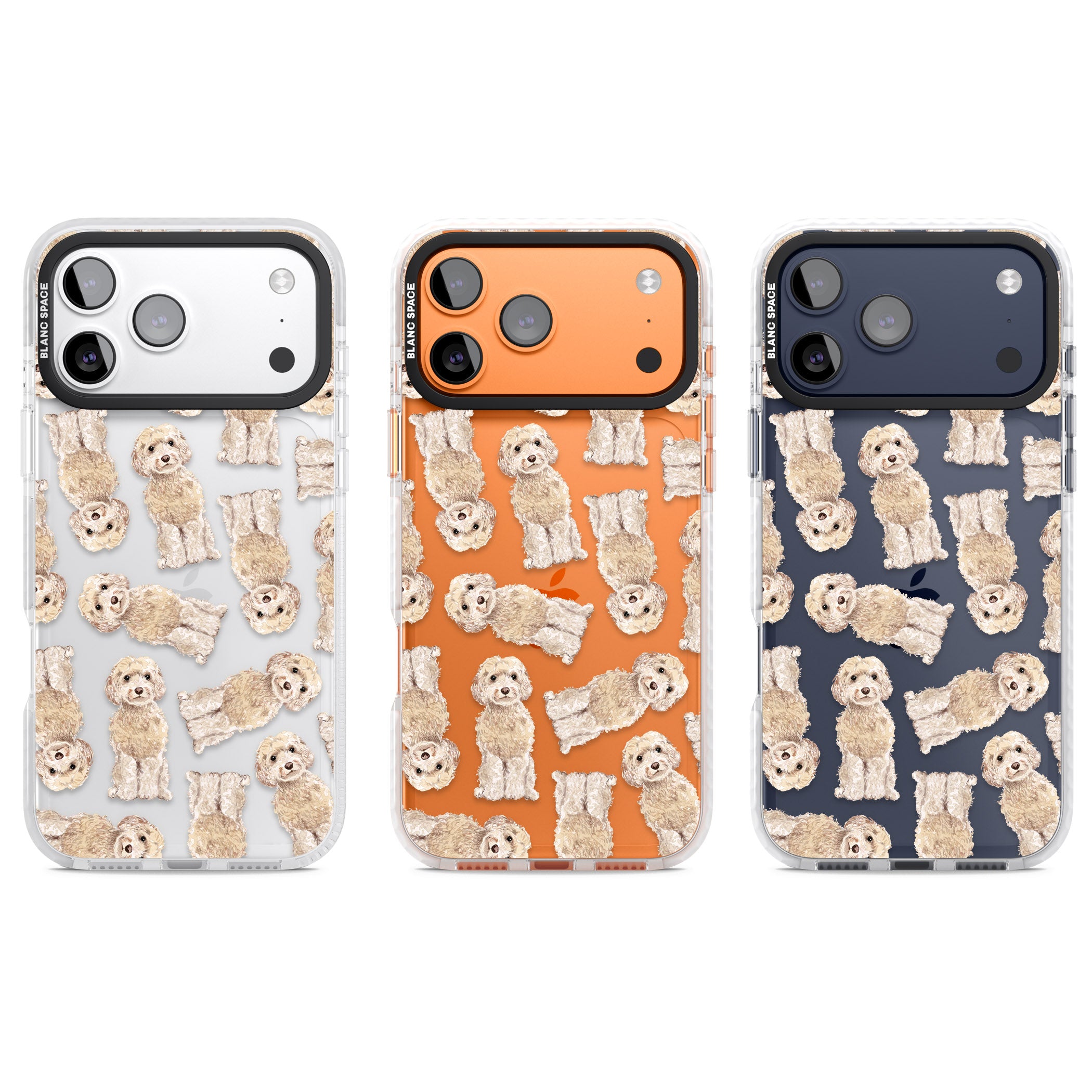 Cockapoo Patterned iPhone 17 Pro Impact Clear Phone Case APT Impact Protection