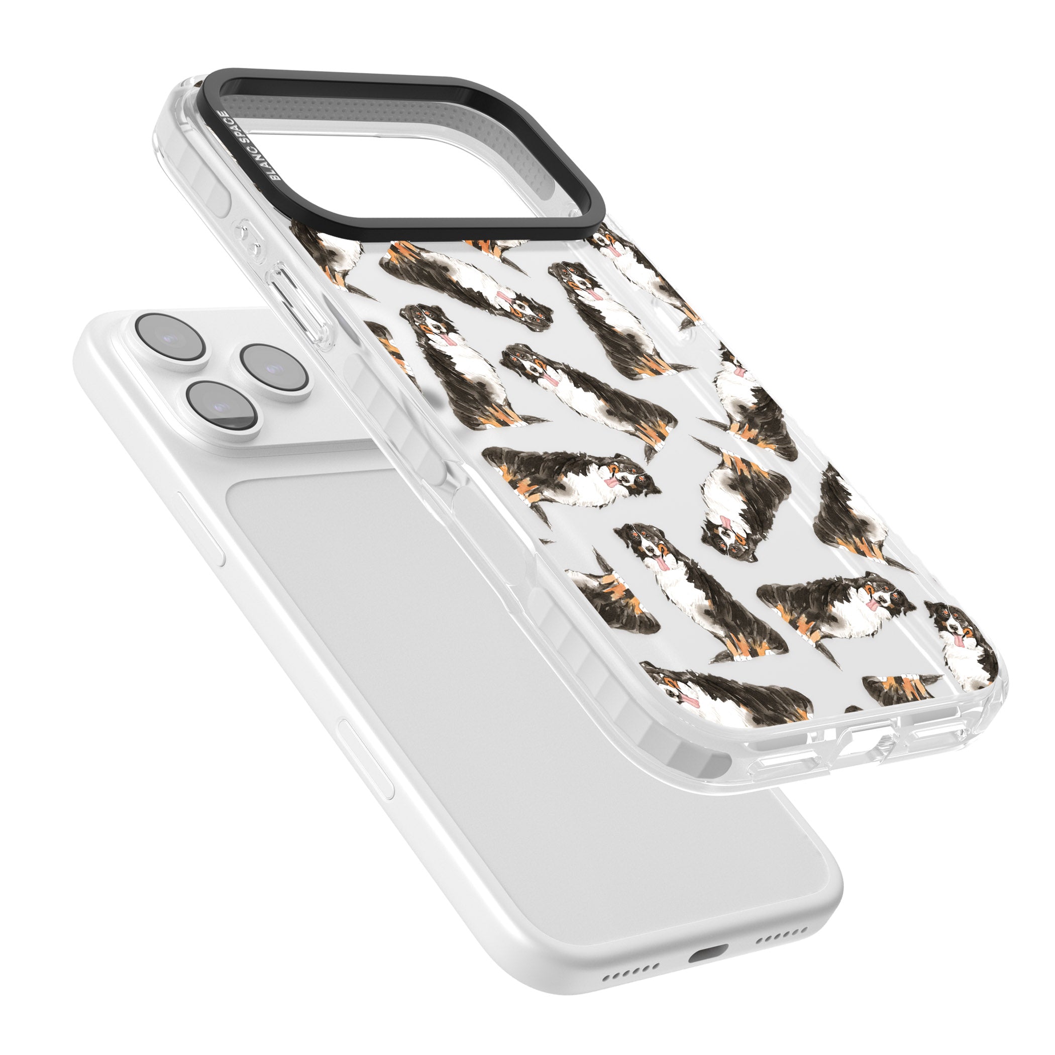Bernese Mountain Dog Pattern iPhone 17 Pro Impact Clear Phone Case Colours