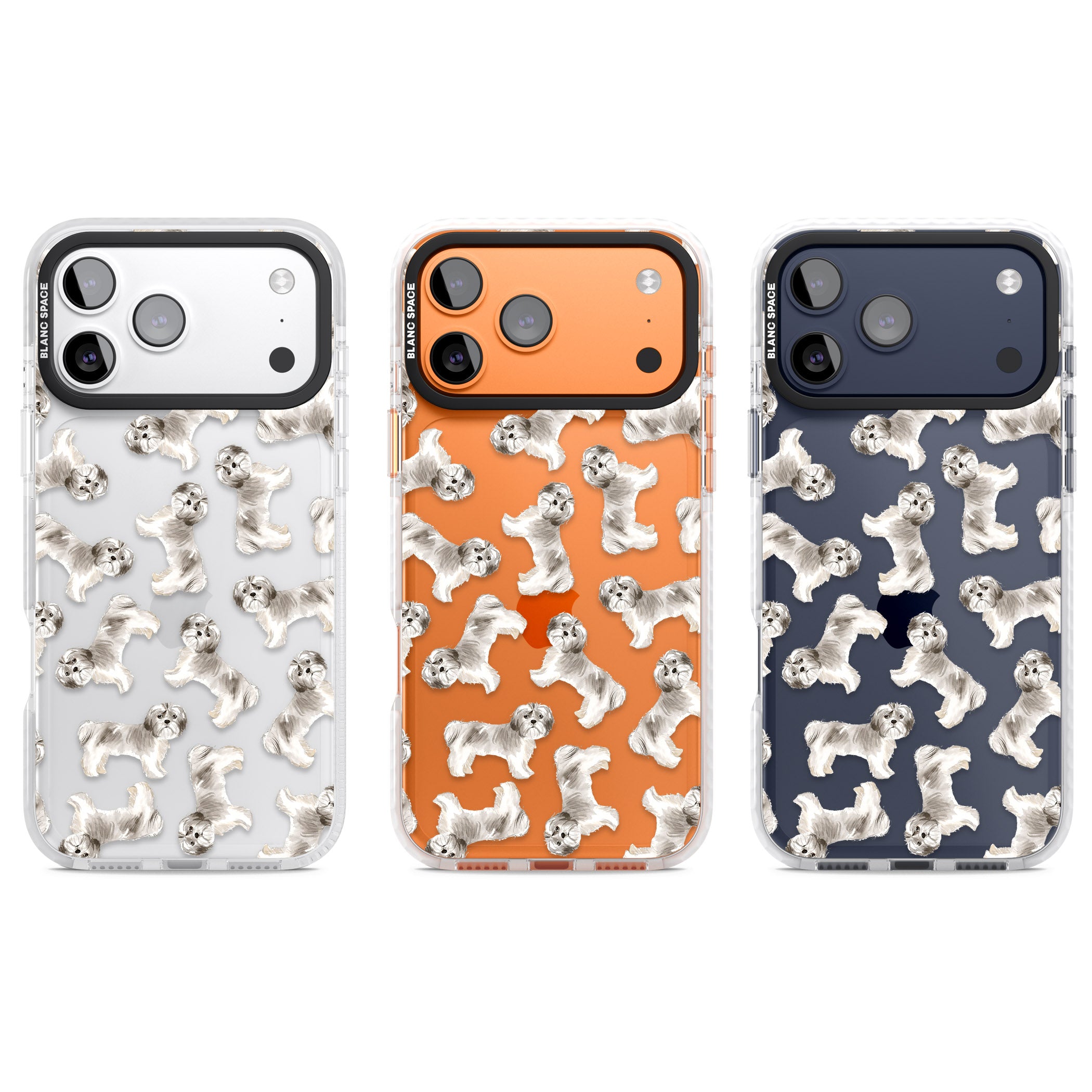 Shih Tzu Dog Pattern iPhone 17 Pro Impact Clear Phone Case APT Impact Protection