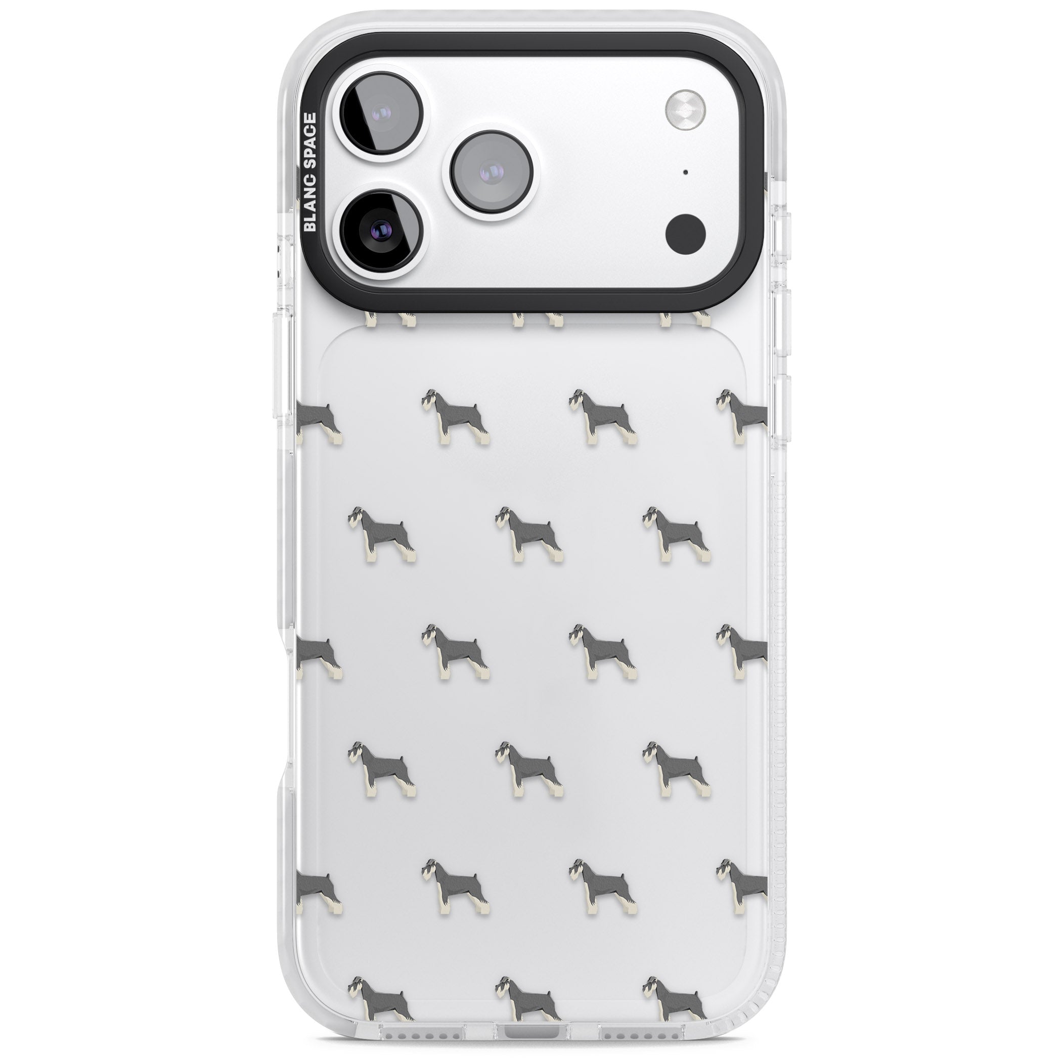 Schnauzer Dog Pattern iPhone 17 Pro Impact Clear Phone Case