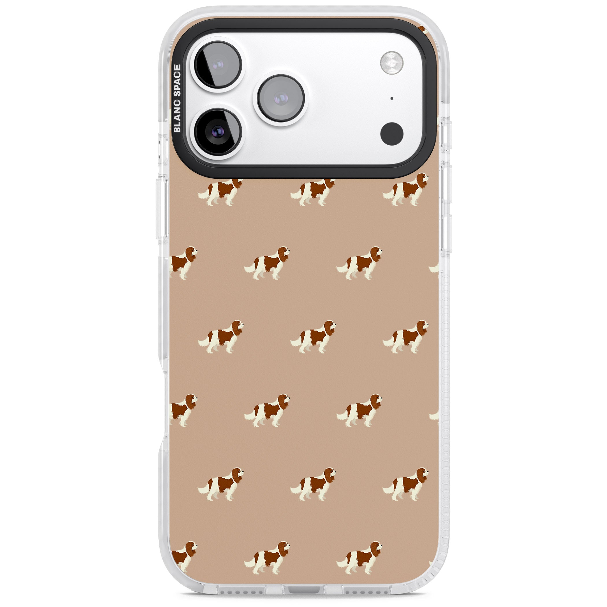 Cavalier Spaniel Pattern iPhone 17 Pro Impact Clear Phone Case