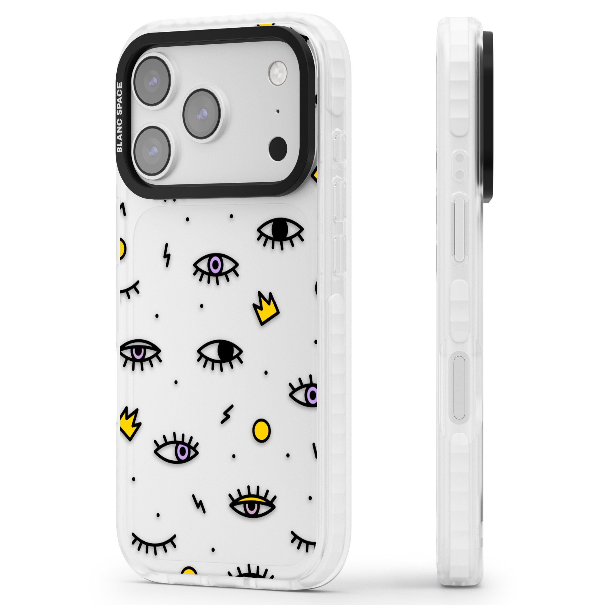 Eyes & Lips Icons iPhone 17 Pro Impact Clear Phone Case Side Profile