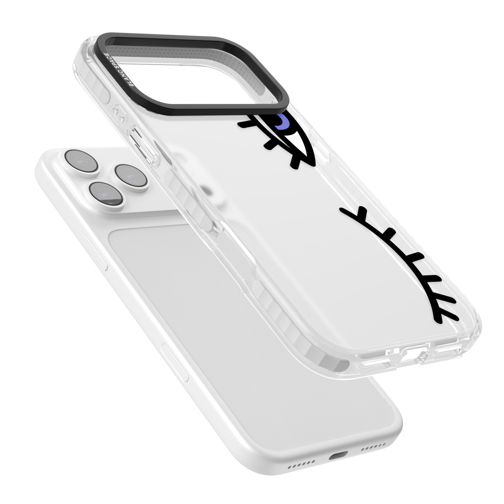 Winking Eyes Transparent Pattern iPhone 17 Pro Impact Clear Phone Case Colours