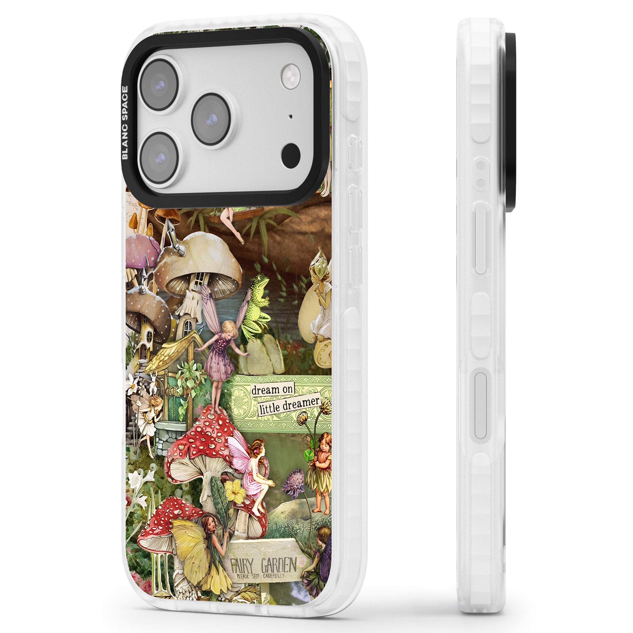 Dreamy Garden iPhone 17 Pro Impact Clear Phone Case Side Profile