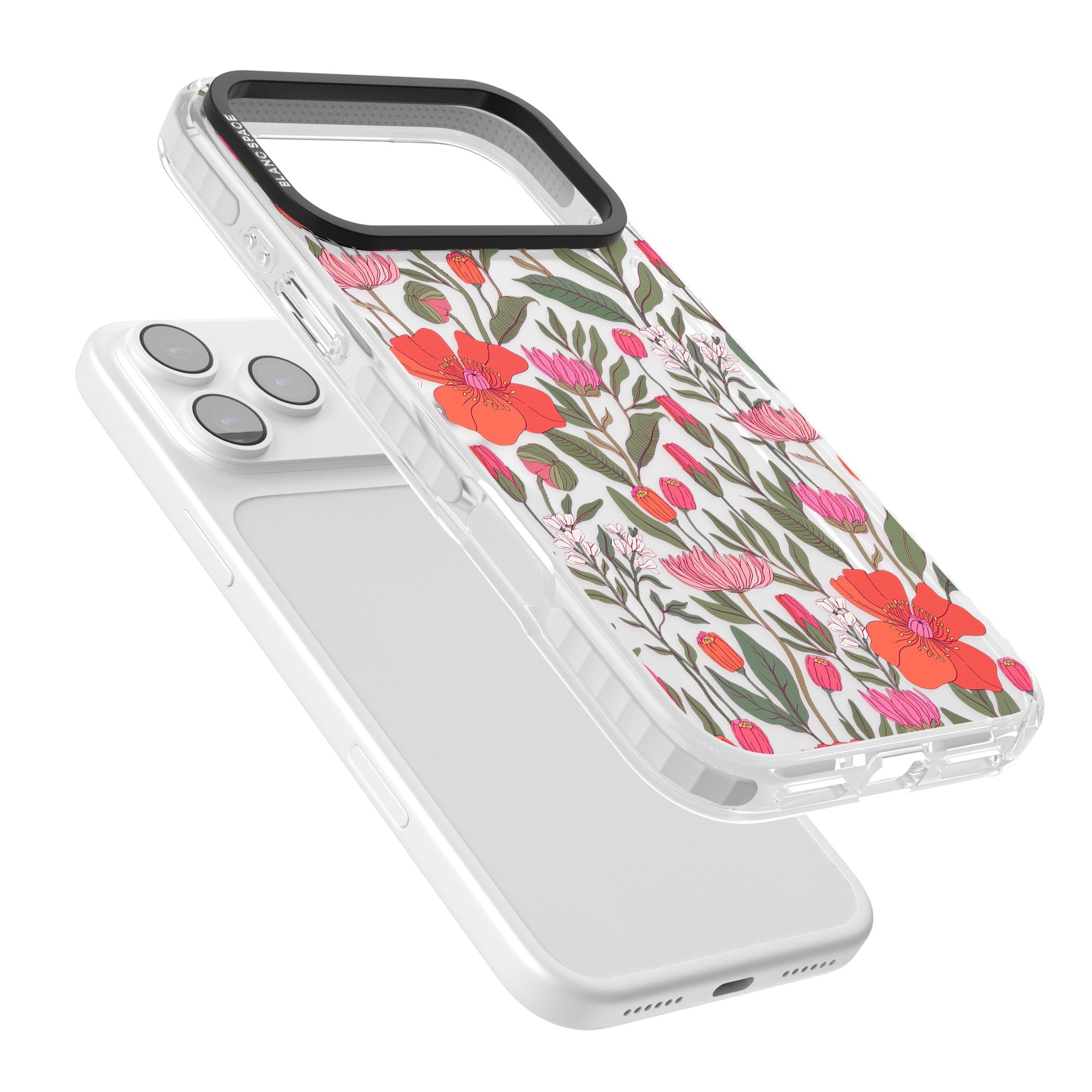 Peachy Floral iPhone 17 Pro Impact Clear Phone Case Colours