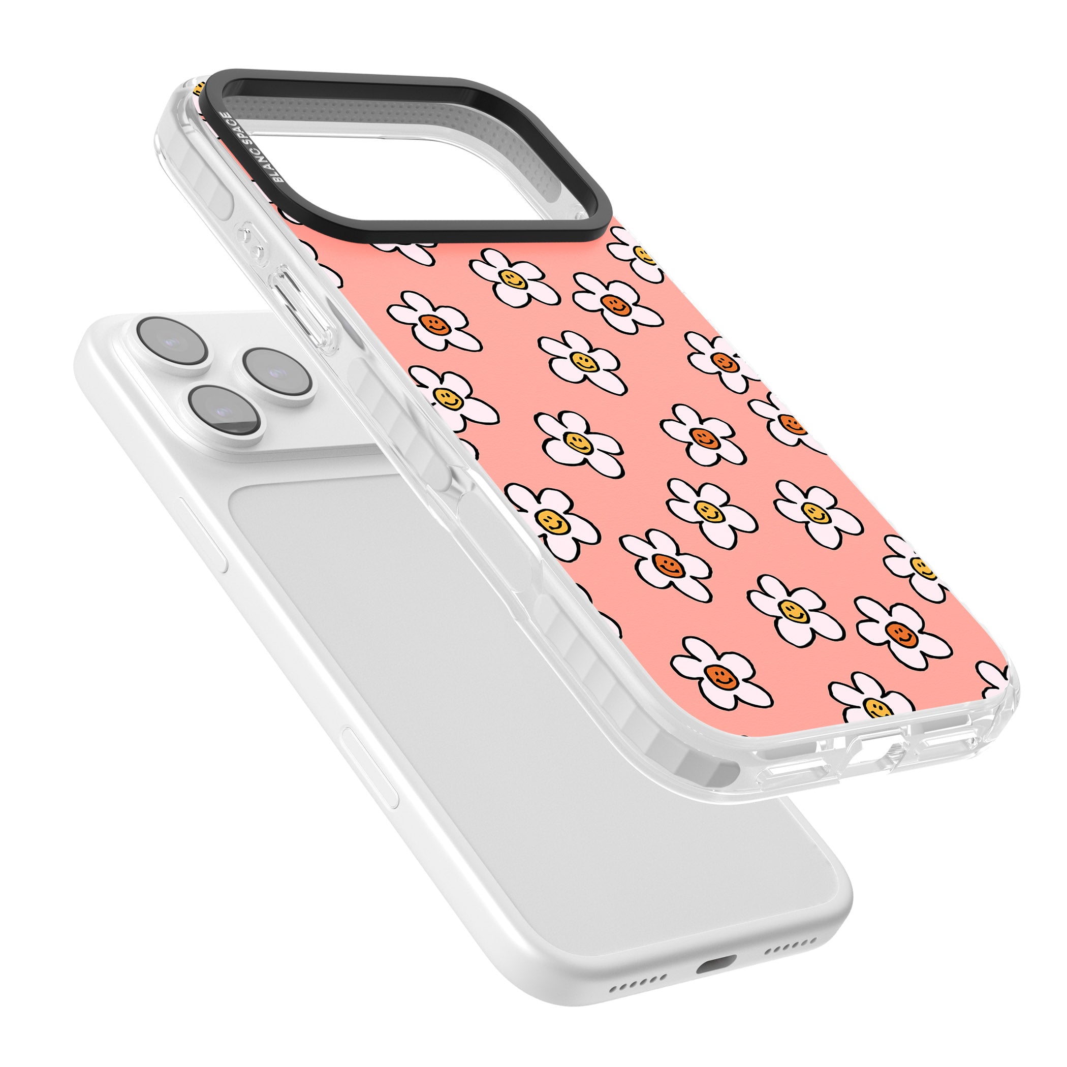 Peachy Daisy Smiles iPhone 17 Pro Max Impact Clear Phone Case Colours