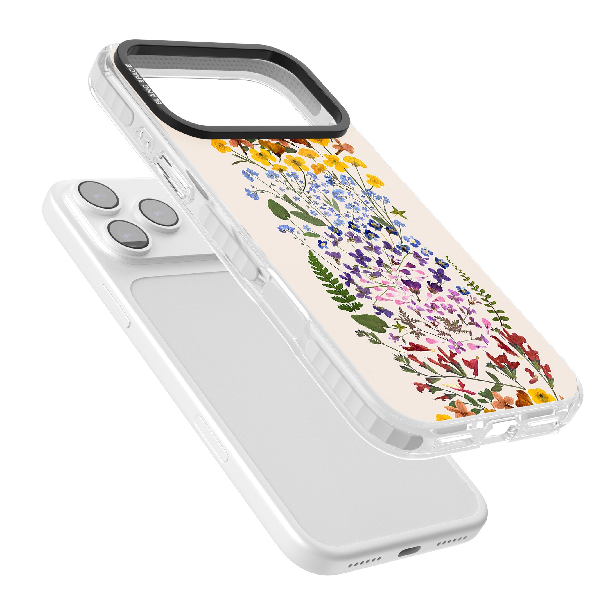 Cream Wildflower iPhone 17 Pro Max Impact Clear Phone Case Colours