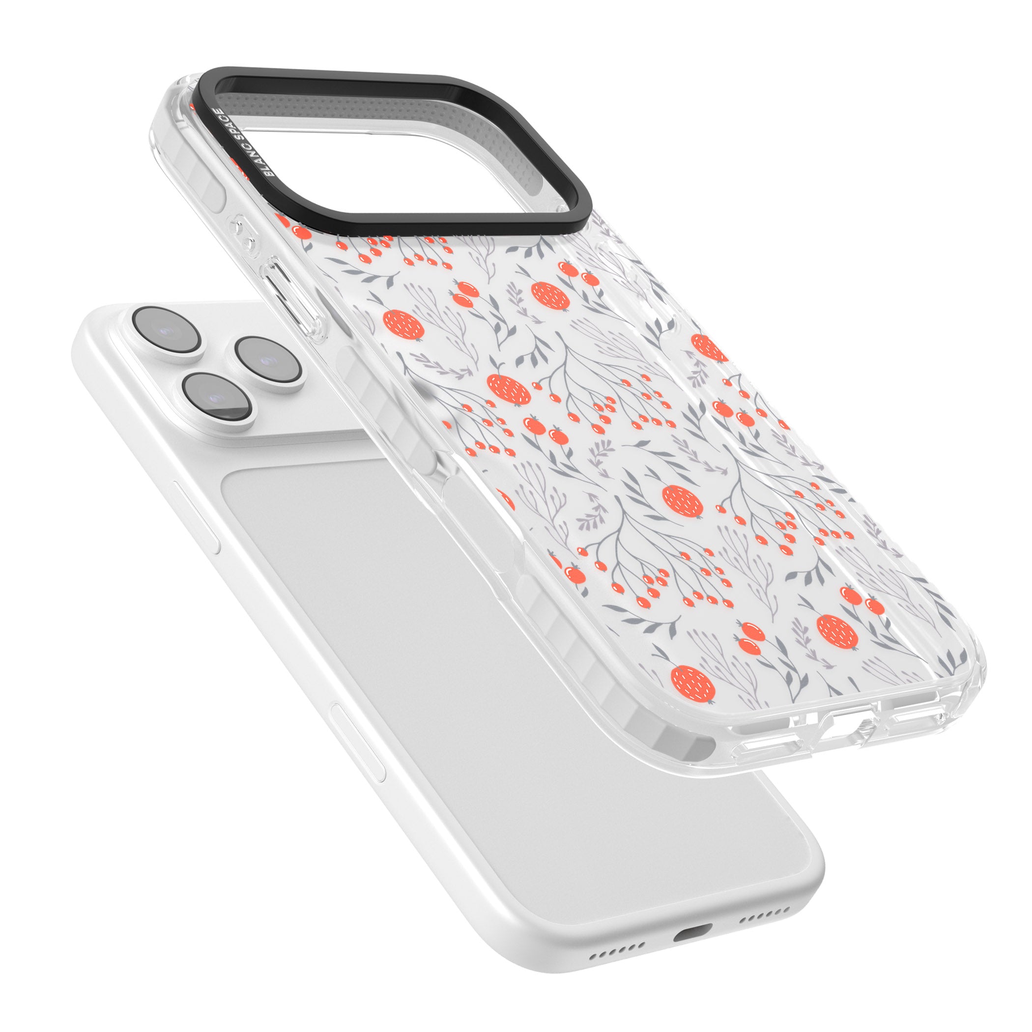 Red Fruits Floral iPhone 17 Pro Max Impact Clear Phone Case Colours