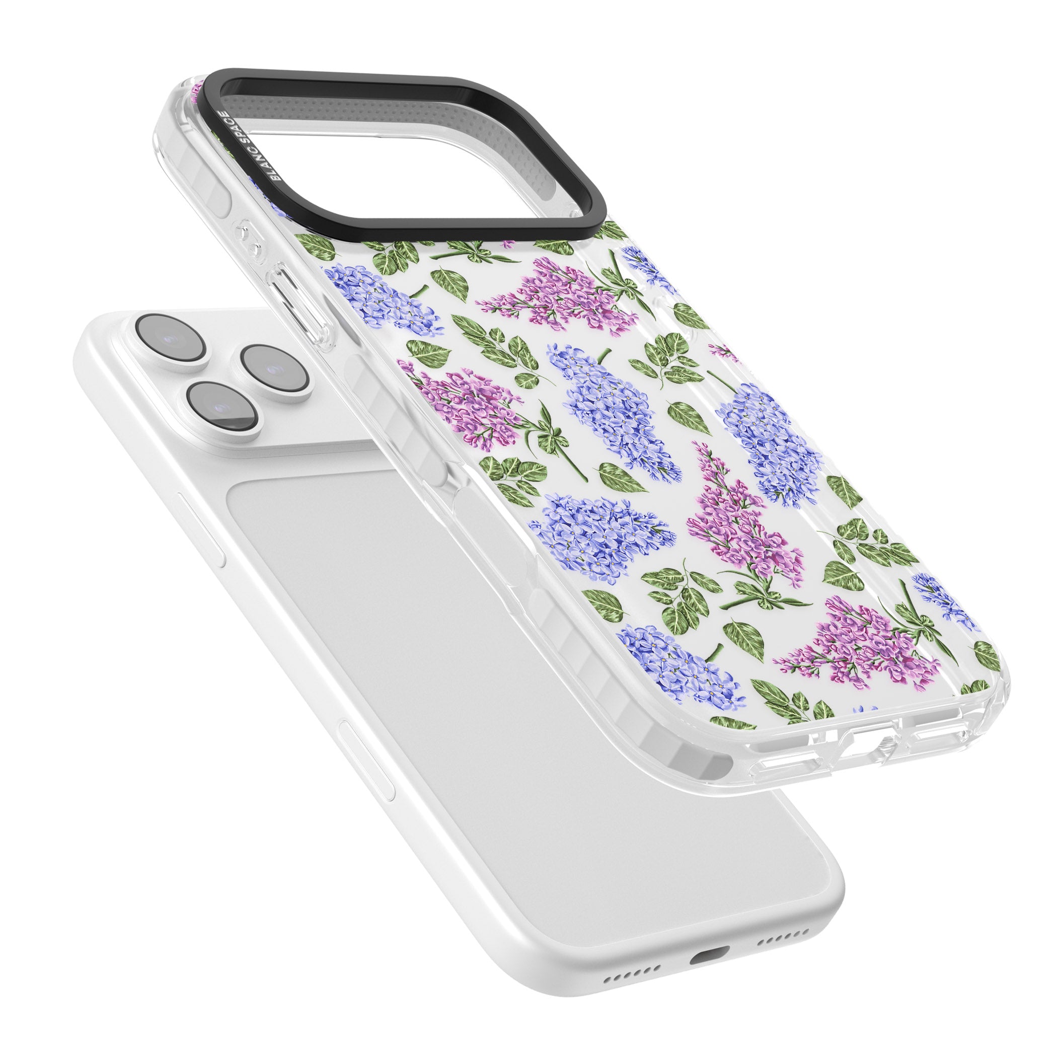Purple Blossoms Transparent Floral iPhone 17 Pro Impact Clear Phone Case Colours
