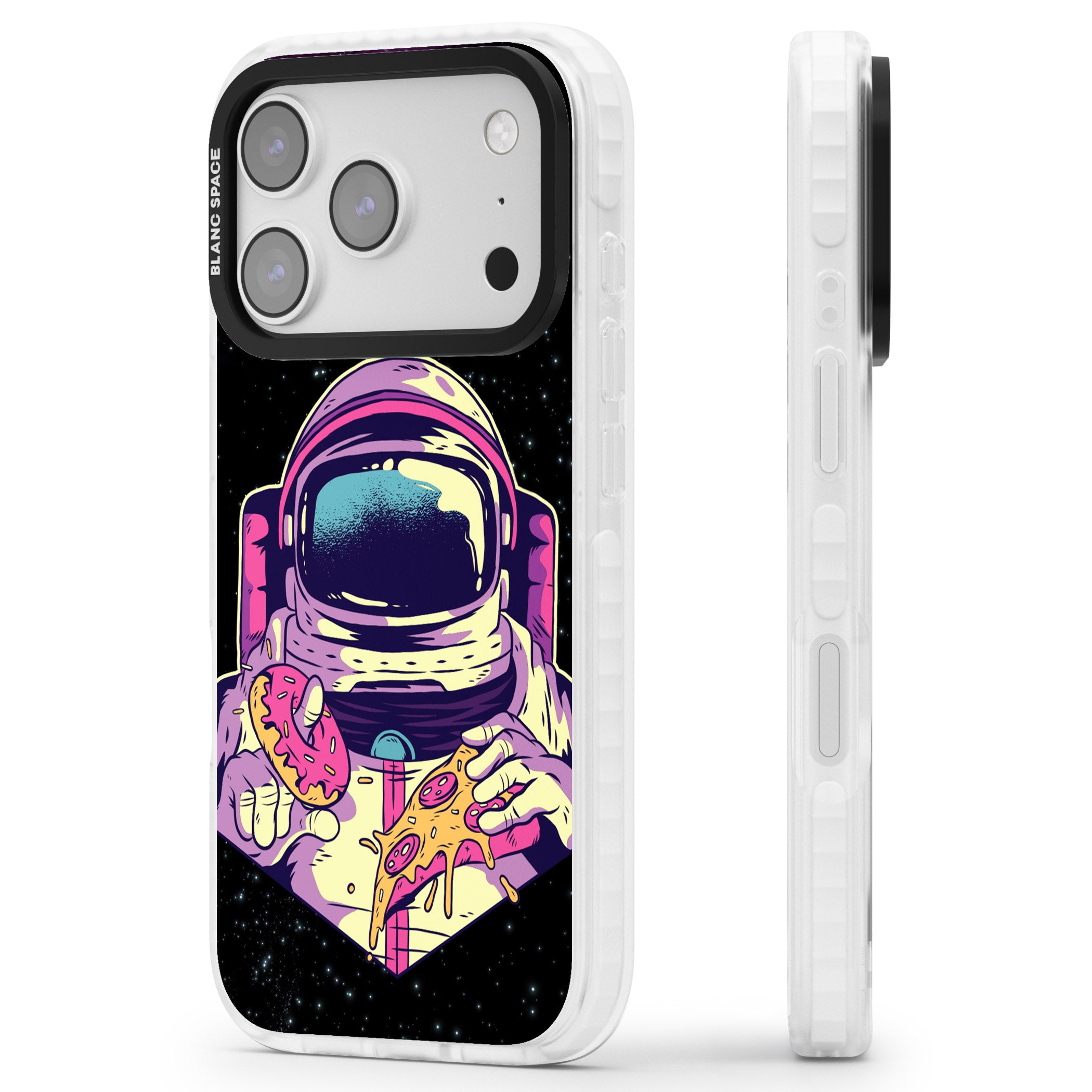 Astro Cheat Meal iPhone 17 Pro Impact Clear Phone Case Side Profile