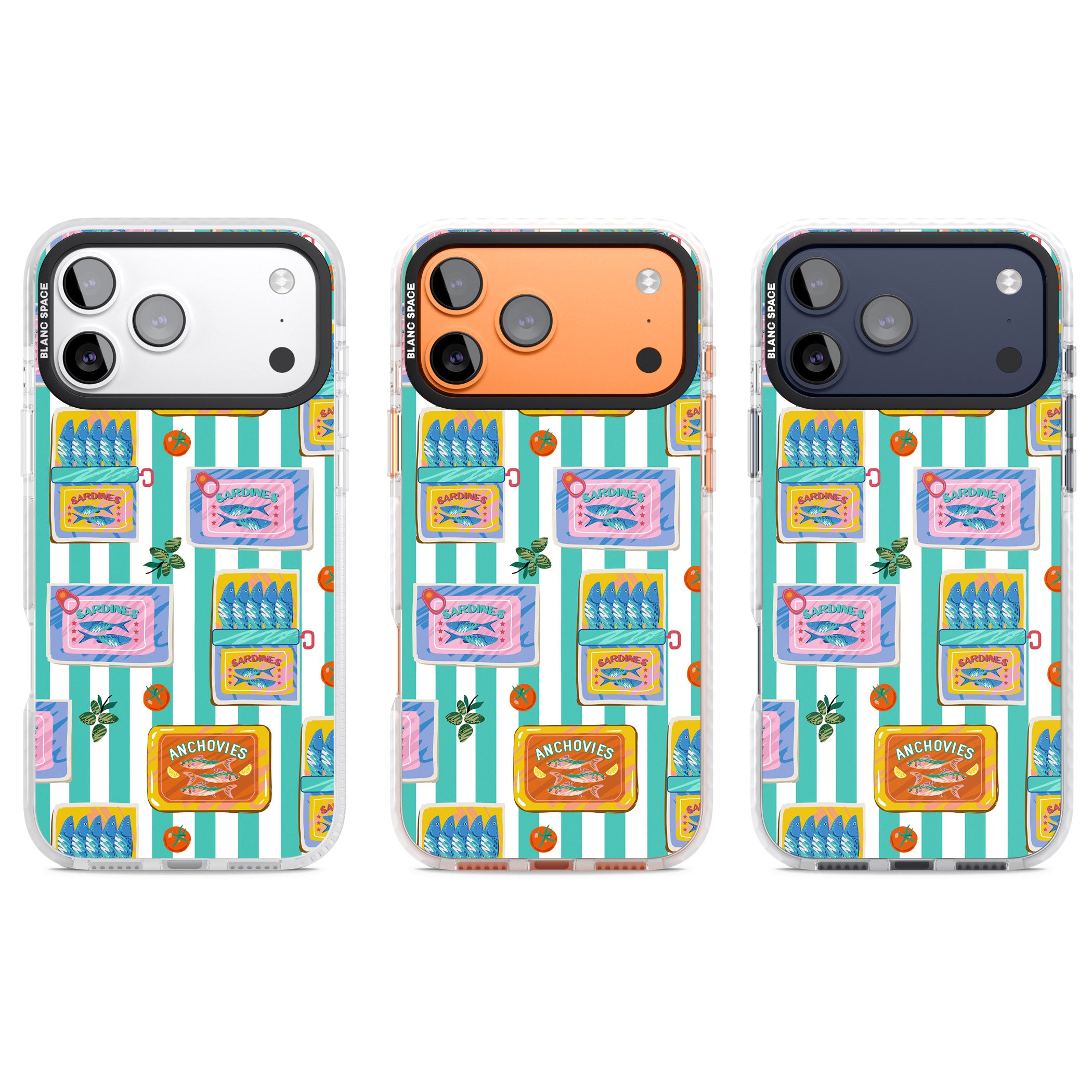 Sardine & Anchovy Stripes iPhone 17 Pro Impact Clear Phone Case APT Impact Protection