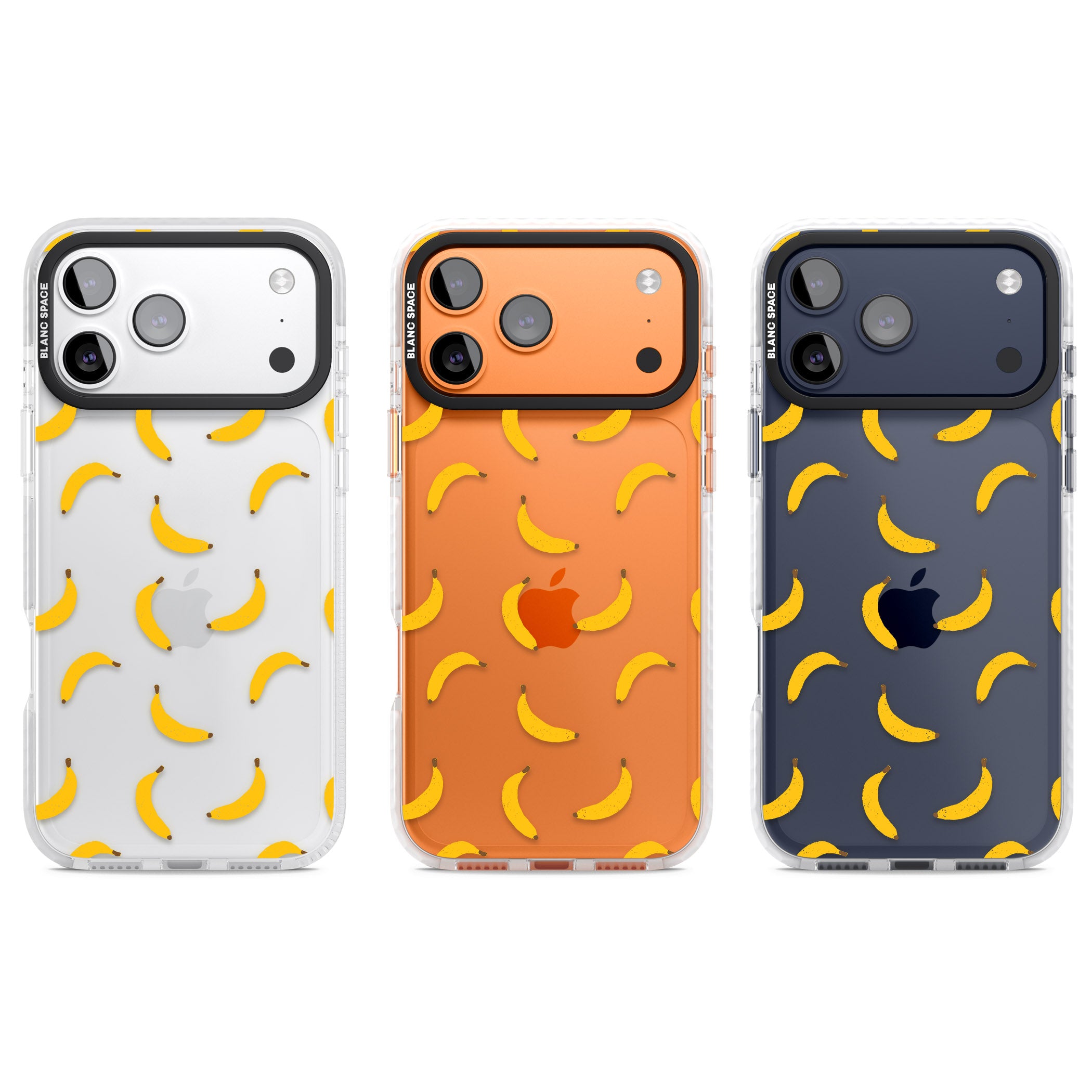 Banana Pattern iPhone 17 Pro Impact Clear Phone Case APT Impact Protection
