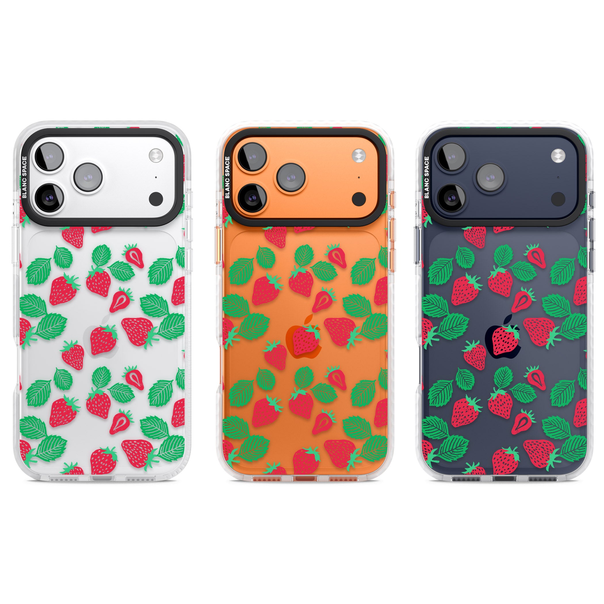 Strawberry Delight iPhone 17 Pro Impact Clear Phone Case APT Impact Protection