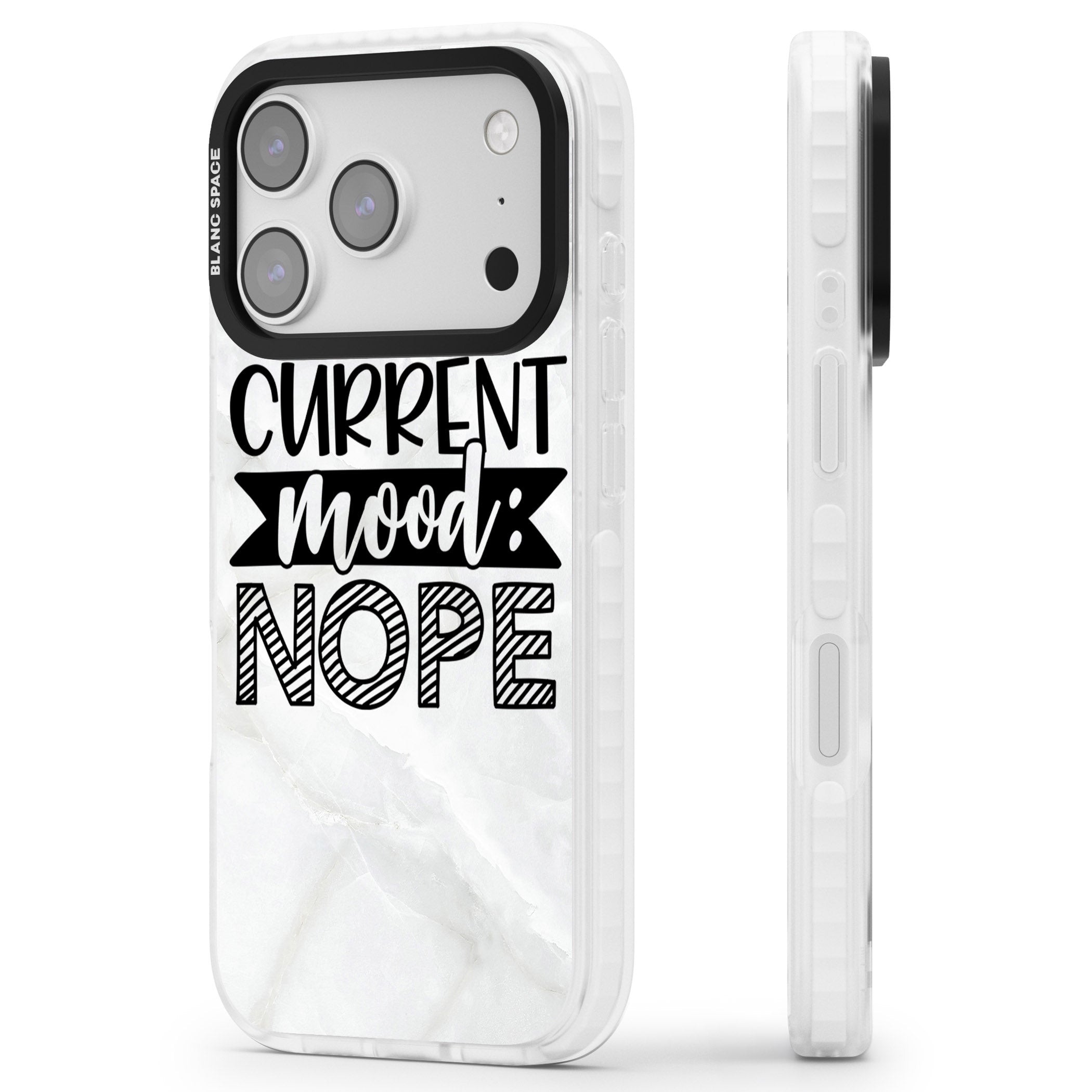 Current Mood Nope iPhone 17 Pro Impact Clear Phone Case Side Profile