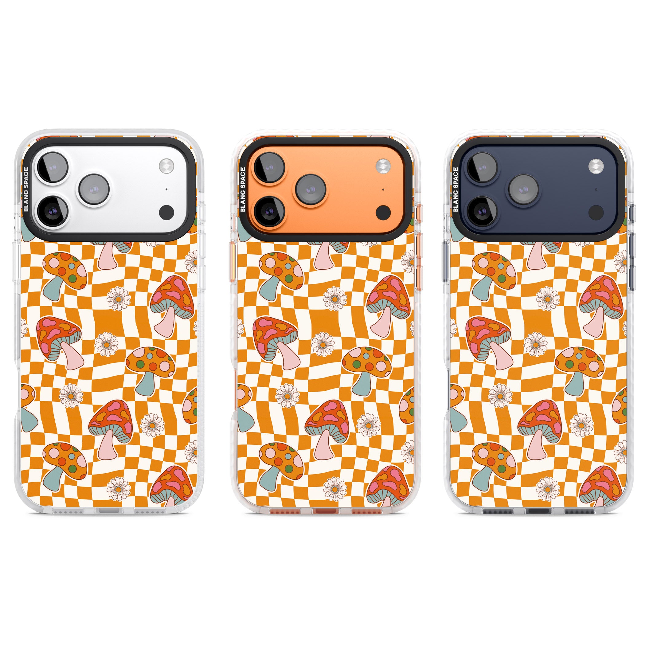 Wavy Checked Shrooms iPhone 17 Pro Impact Clear Phone Case APT Impact Protection