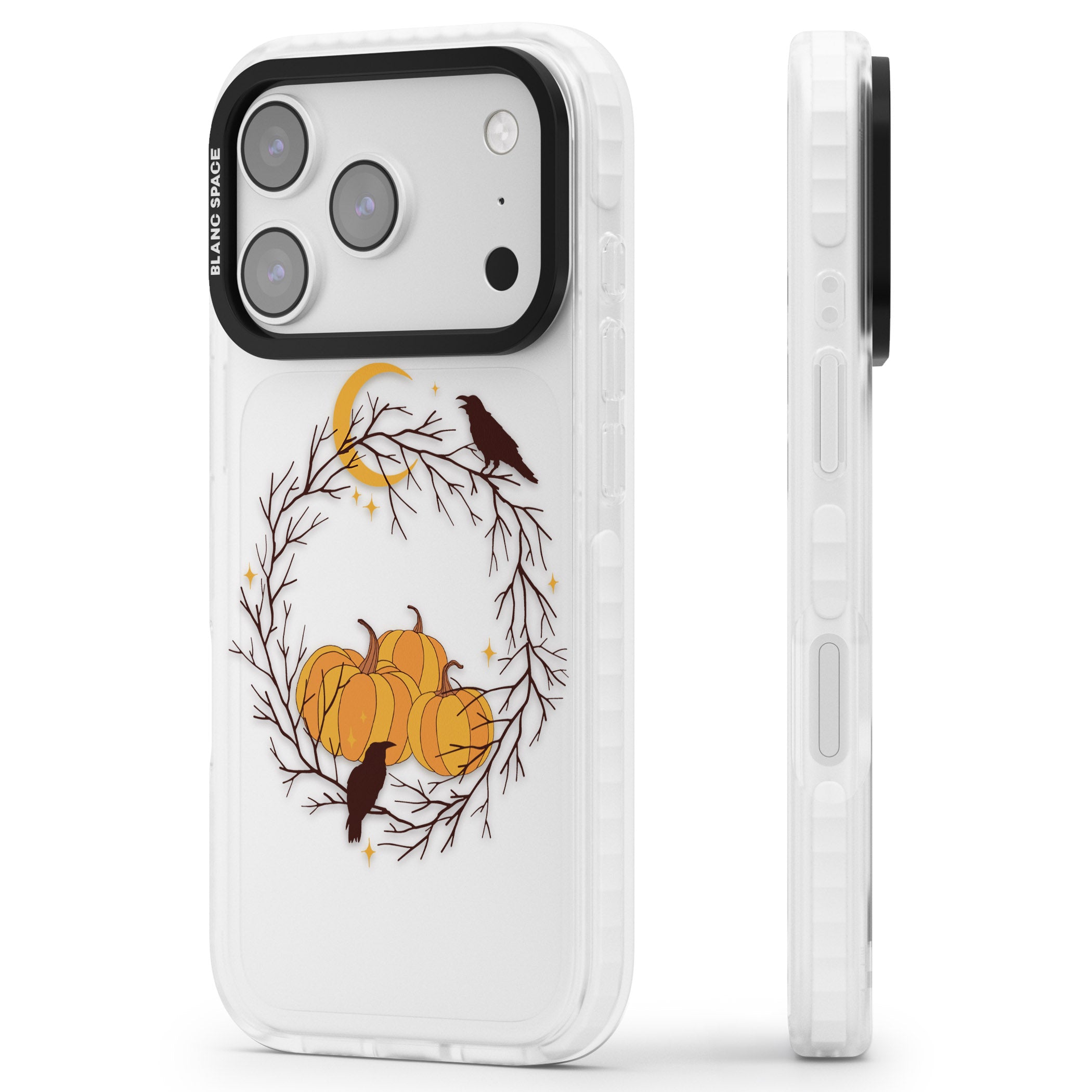 Pumpkin Patch iPhone 17 Pro Max Impact Clear Phone Case Side Profile