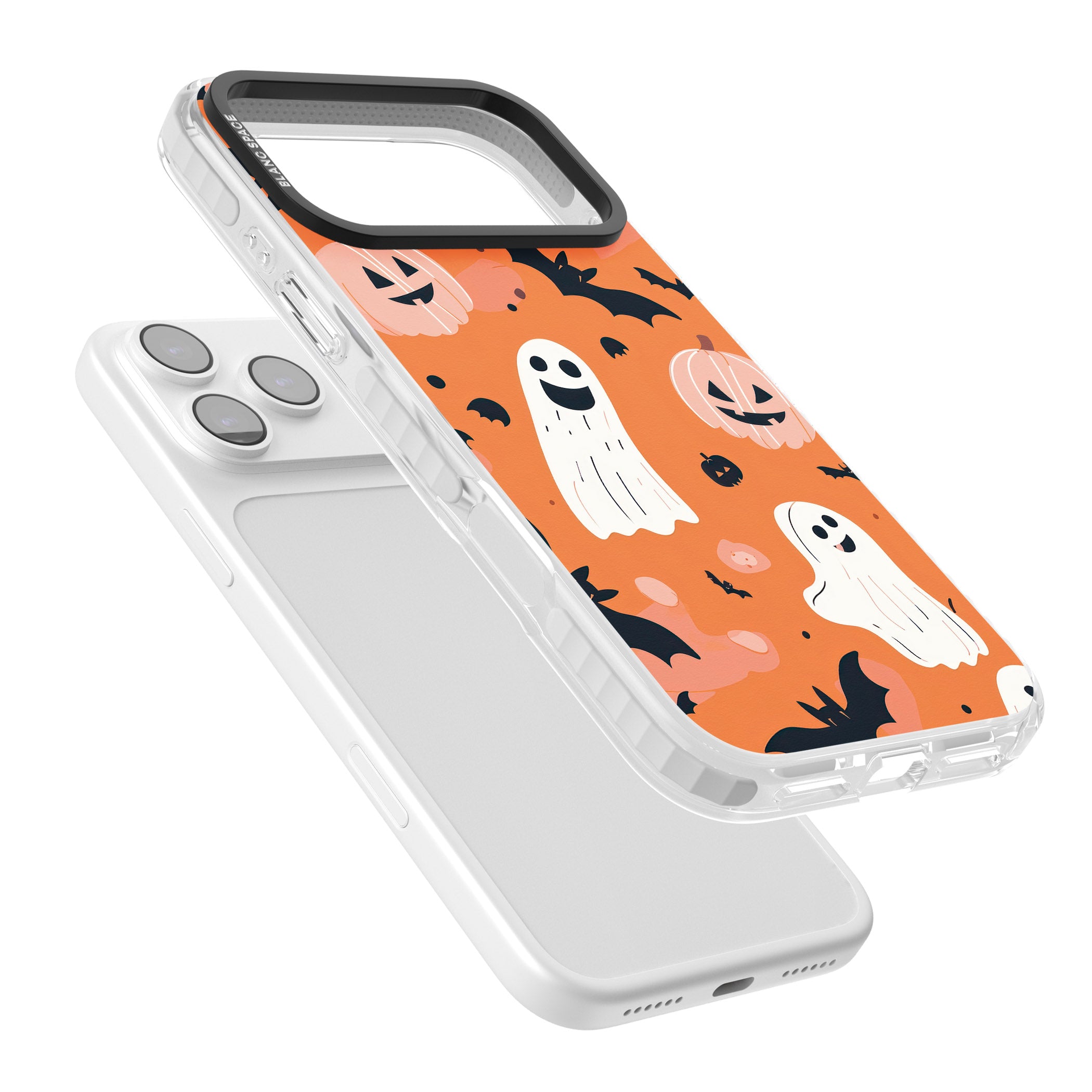 Orange Halloween Pattern iPhone 17 Pro Impact Clear Phone Case Colours