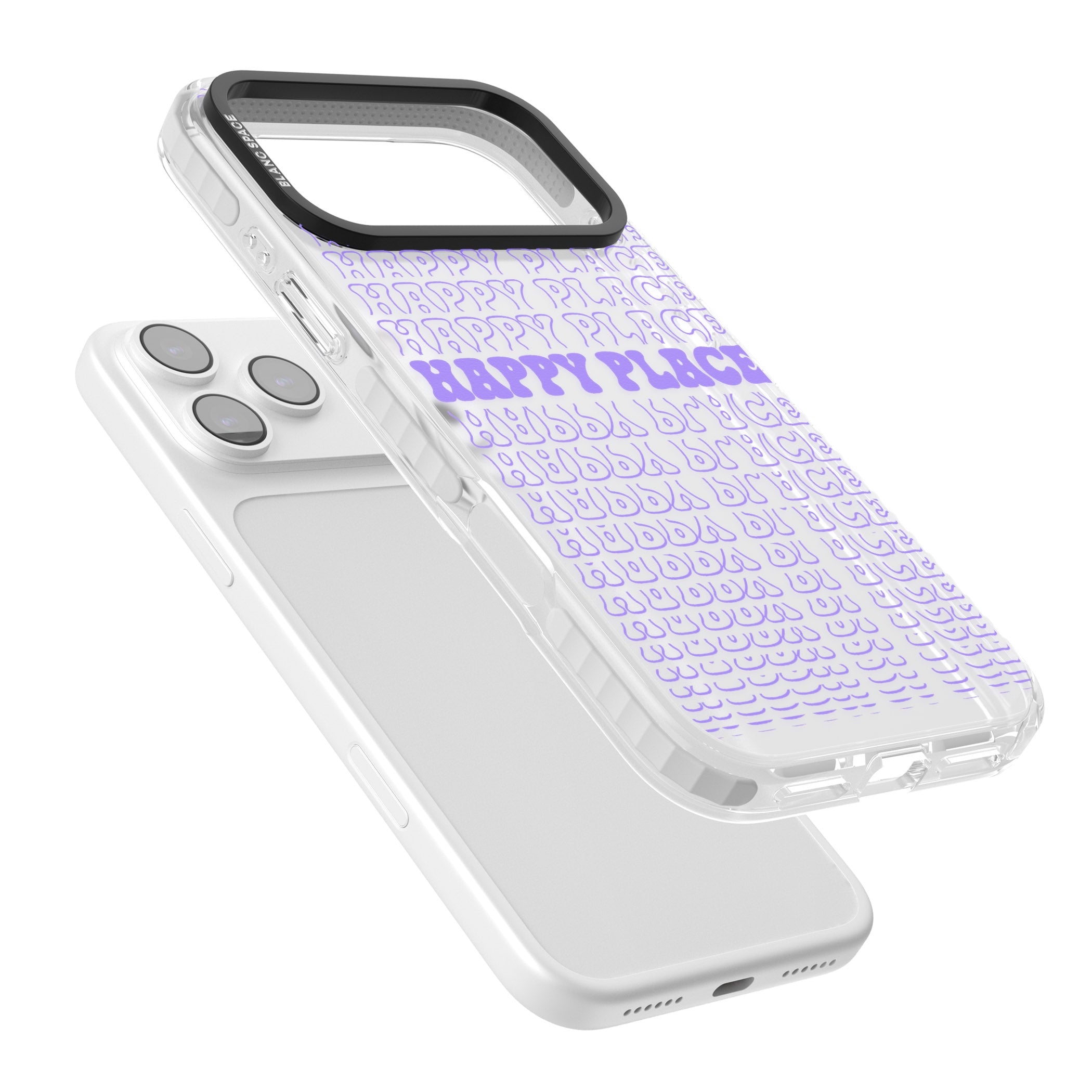 Happy Place (Purple) iPhone 17 Pro Impact Clear Phone Case Colours