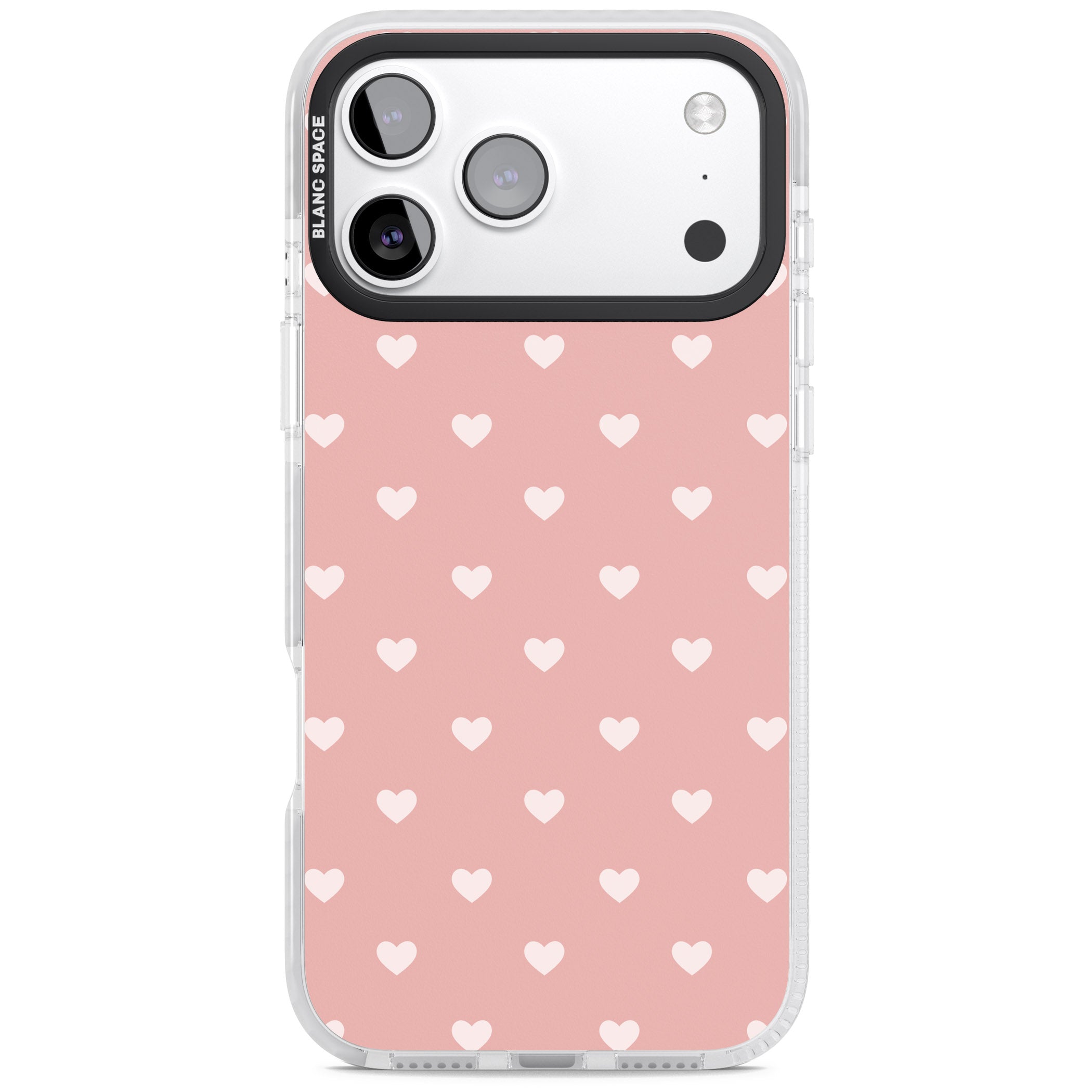Small Heart Pattern: Pink iPhone 17 Pro Impact Clear Phone Case