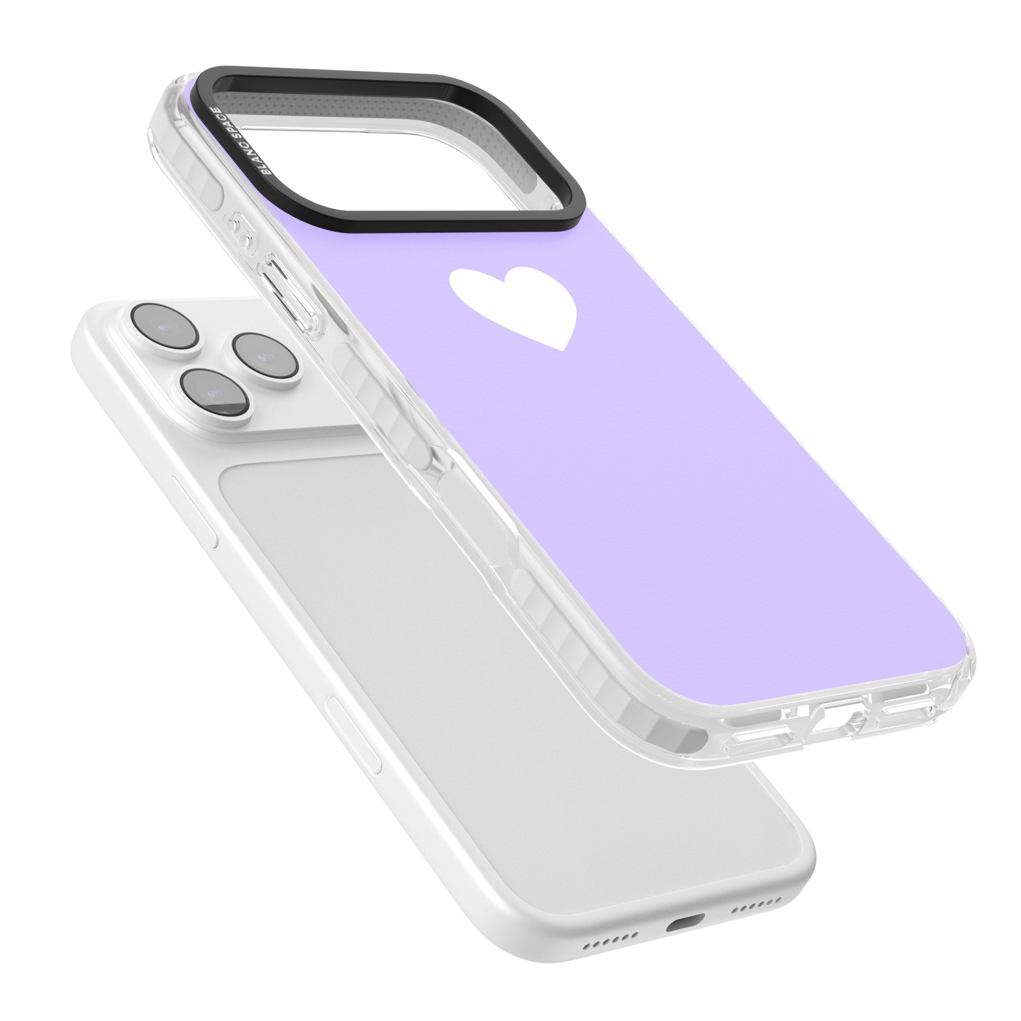 Pale Purple Heart iPhone 17 Pro Impact Clear Phone Case Colours