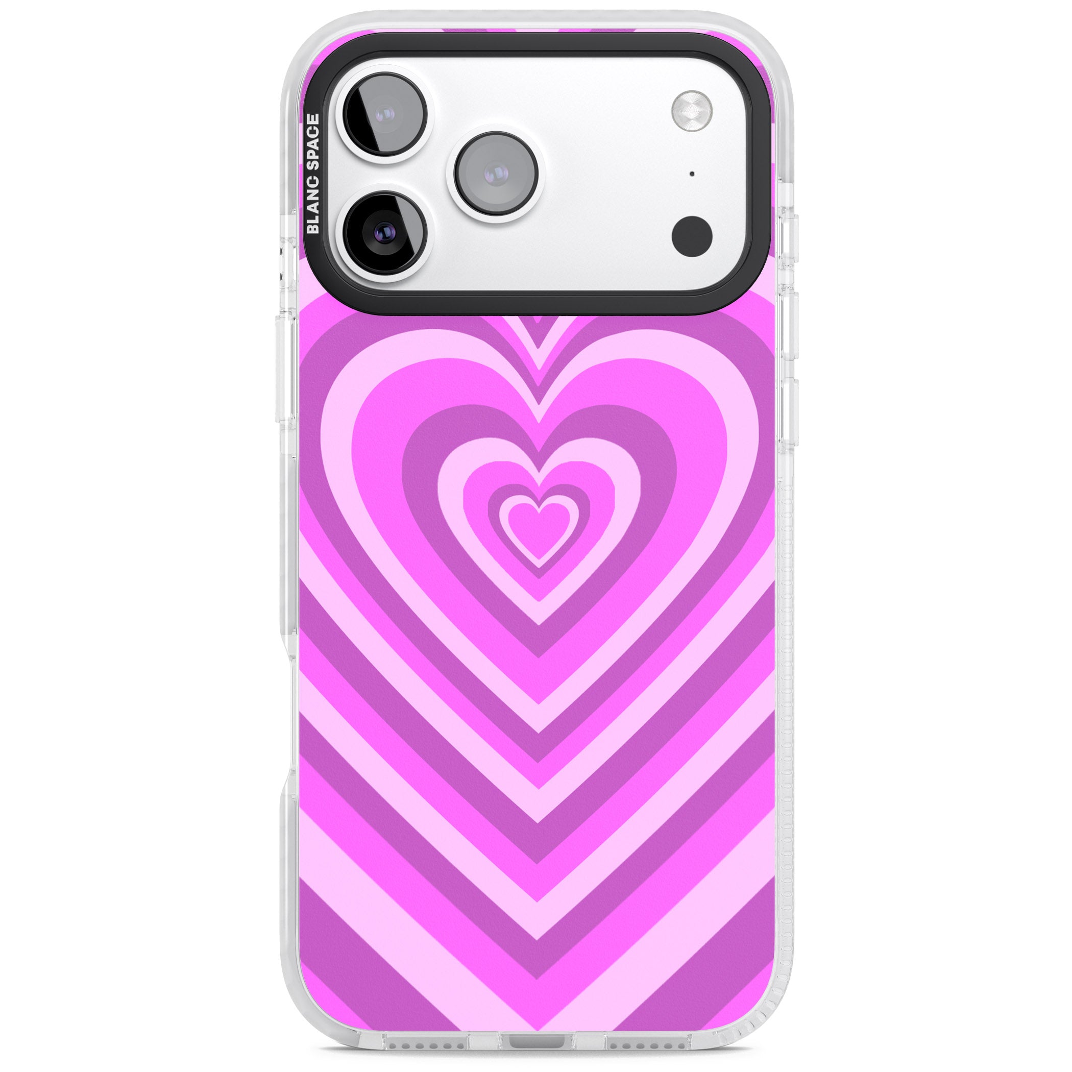 Pink Heart Illusion iPhone 17 Pro Max Impact Clear Phone Case
