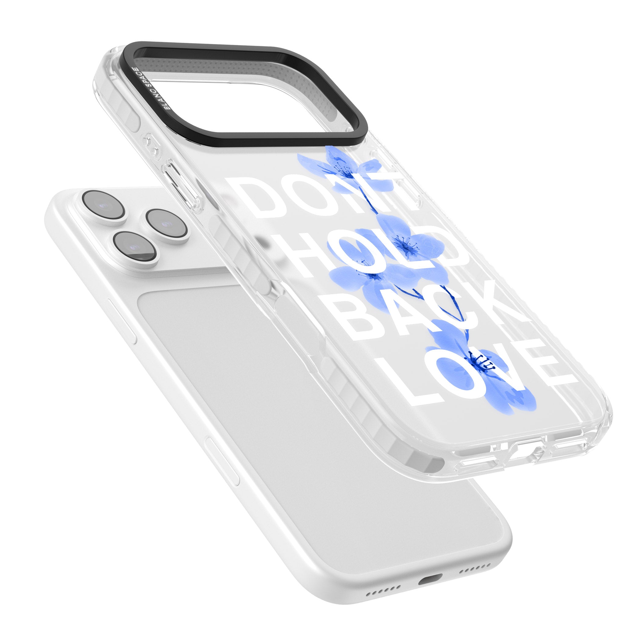 Don'T Hold Back Love Blue & White iPhone 17 Pro Impact Clear Phone Case Colours
