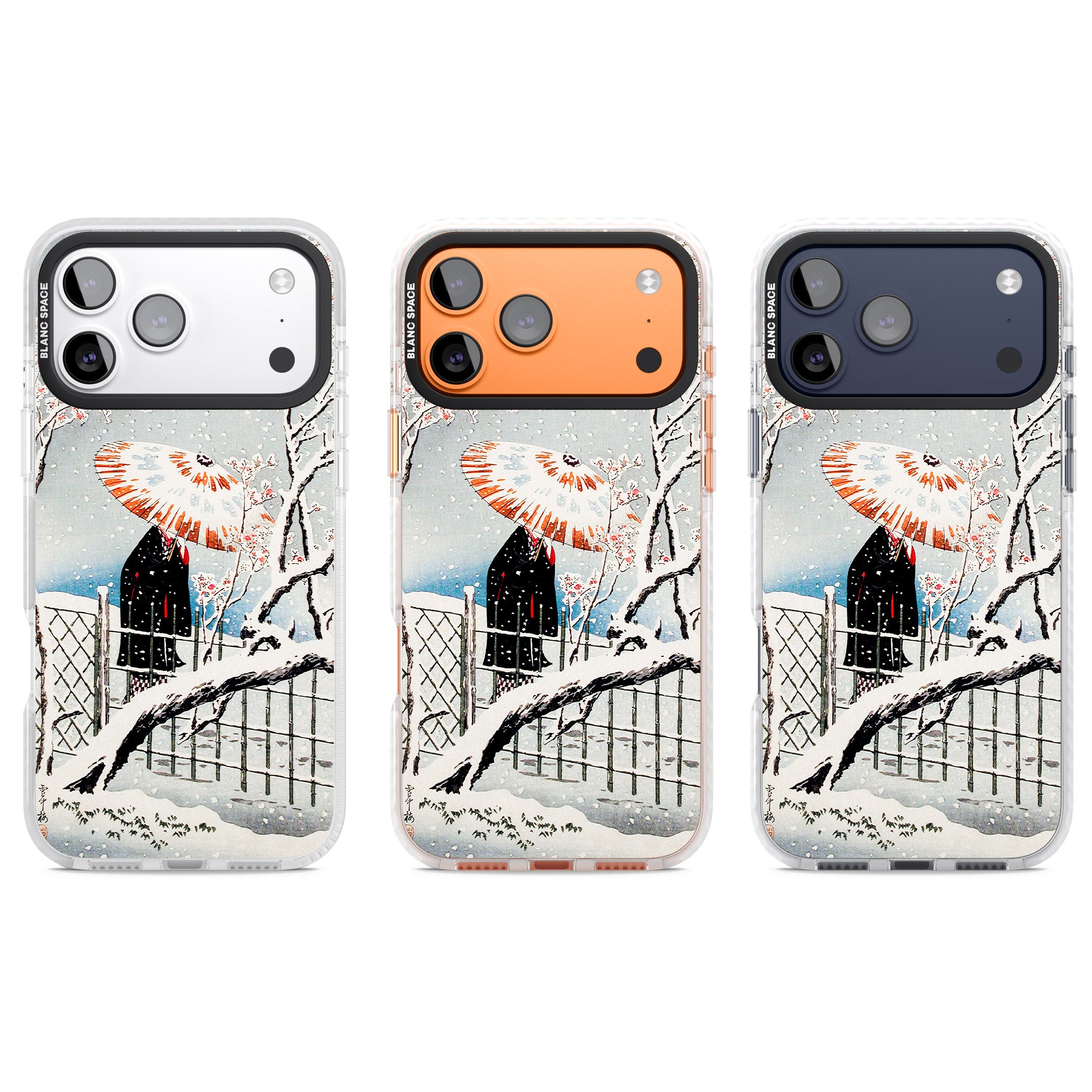 Plum Tree In Snow By Hiroaki Takahashi iPhone 17 Pro Impact Clear Phone Case APT Impact Protection