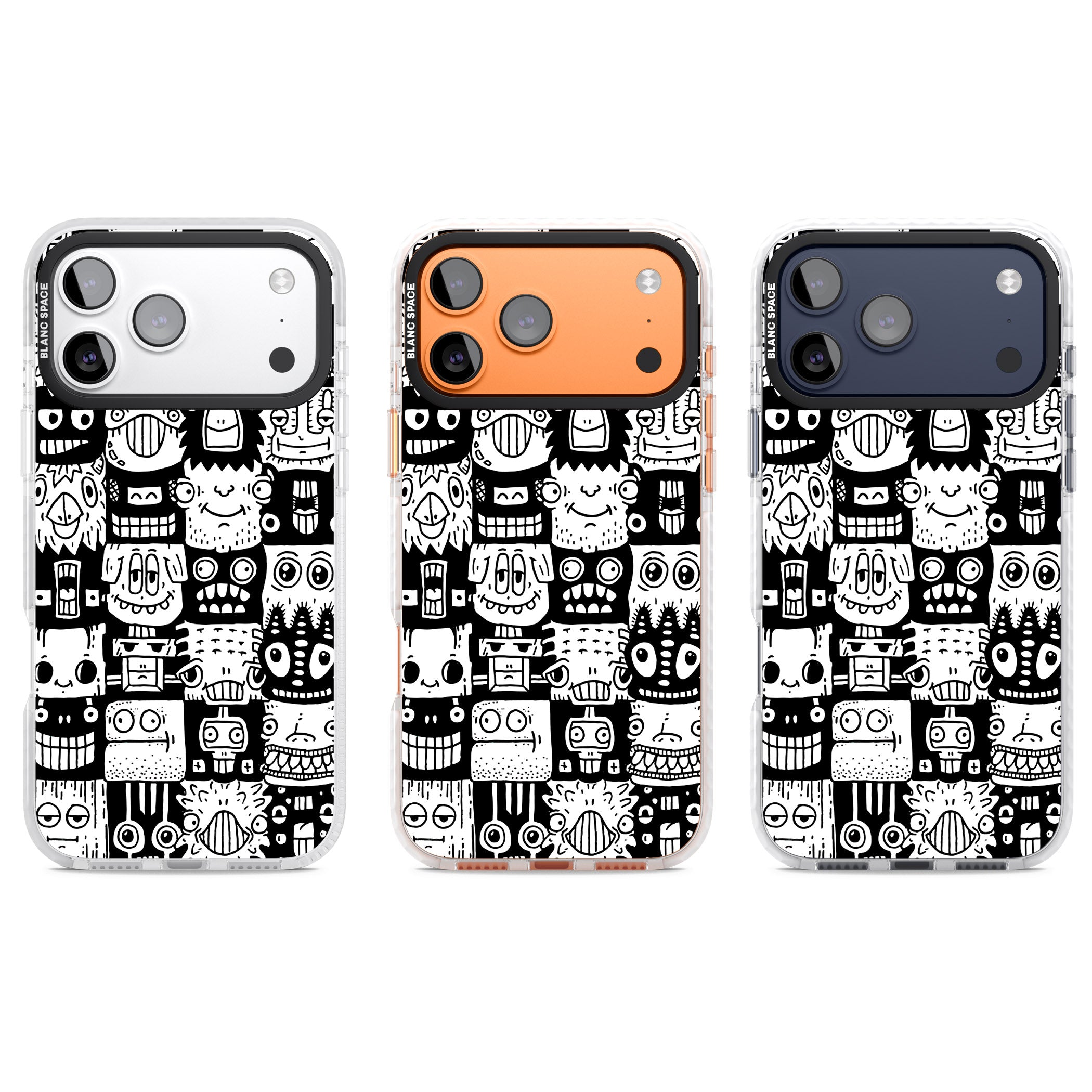 Checkerboard Heads iPhone 17 Pro Impact Clear Phone Case APT Impact Protection