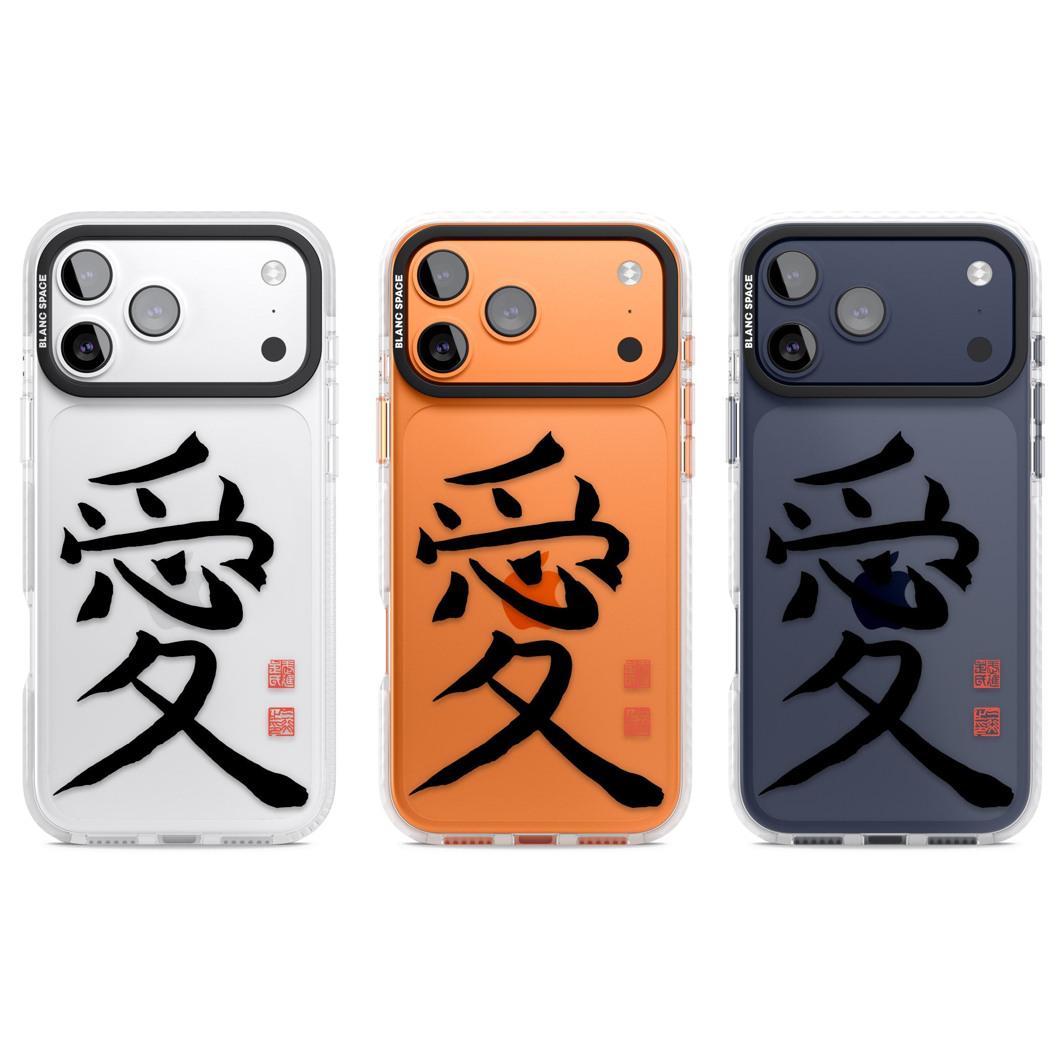 Japanese Kanji Love iPhone 17 Pro Impact Clear Phone Case APT Impact Protection