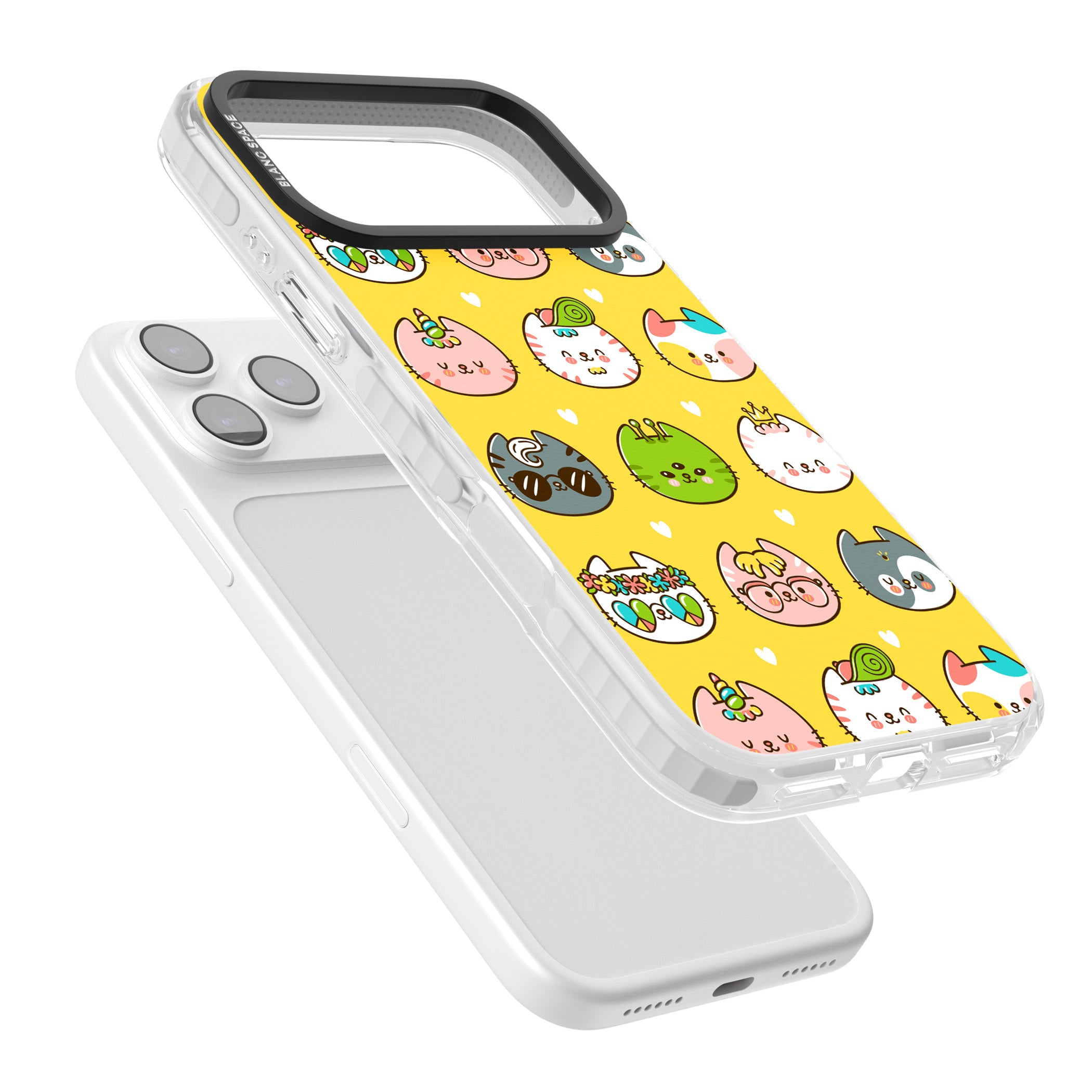 Mythical Cats Kawaii Pattern iPhone 17 Pro Impact Clear Phone Case Colours