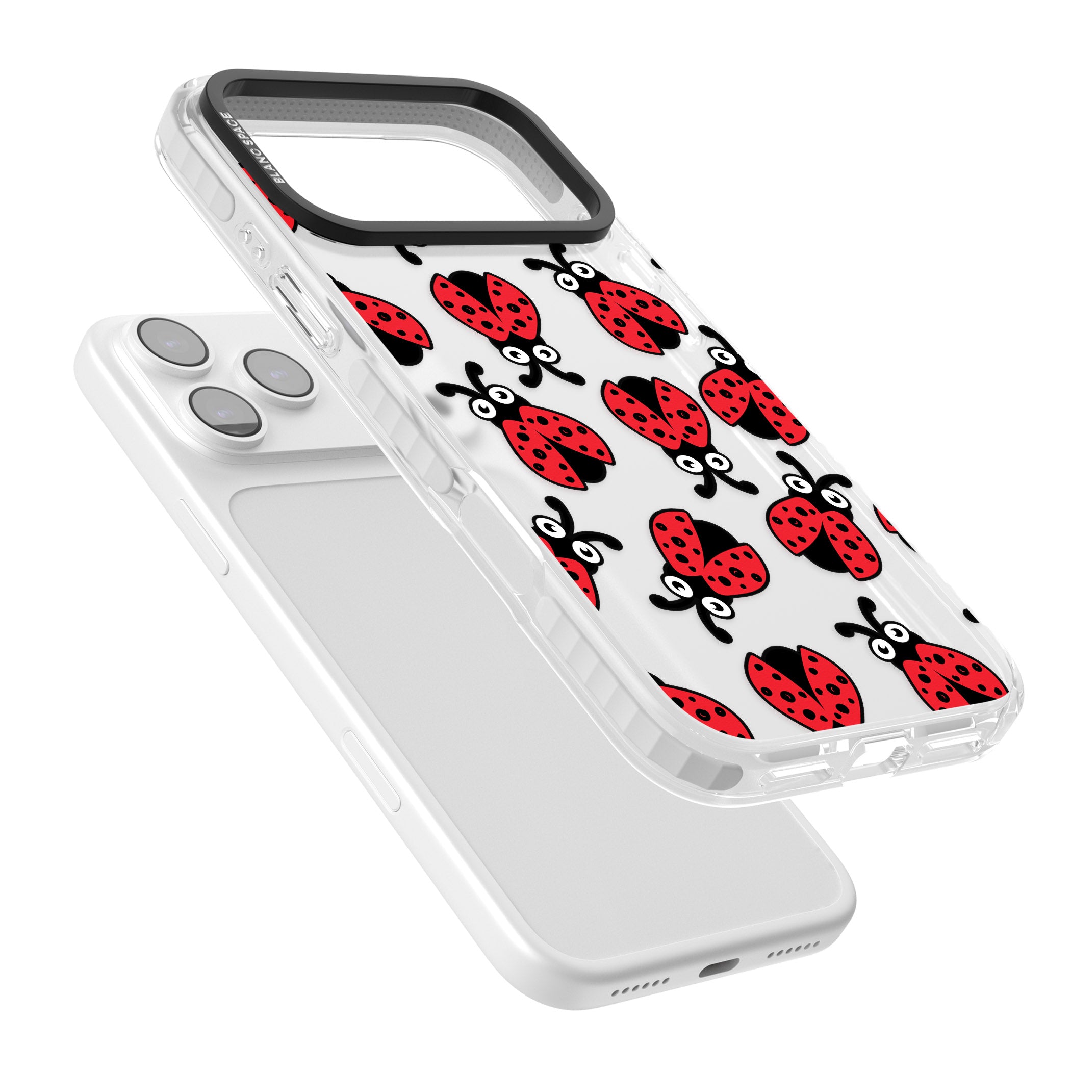 Ladybug Pattern iPhone 17 Pro Impact Clear Phone Case Colours