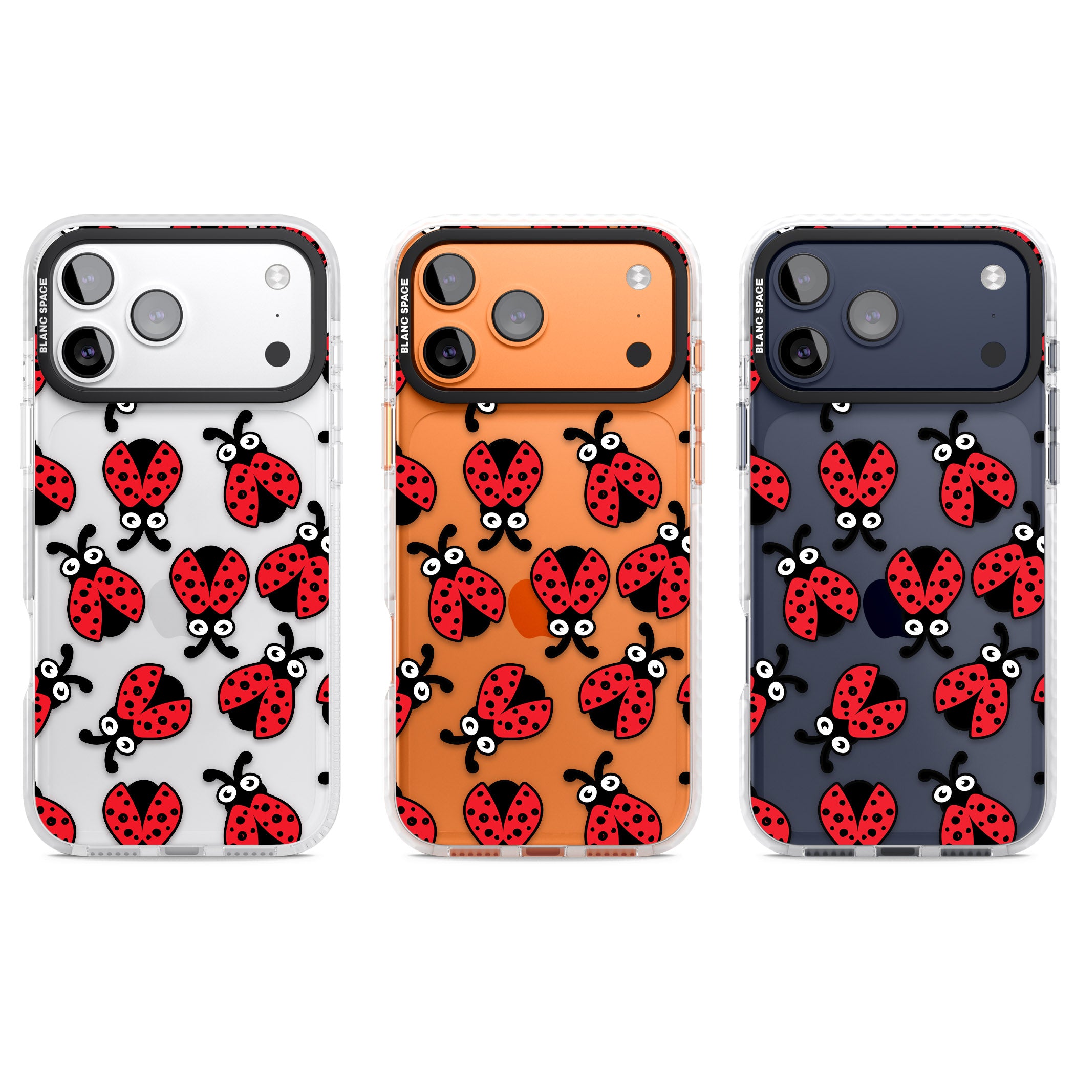 Ladybug Pattern iPhone 17 Pro Impact Clear Phone Case APT Impact Protection