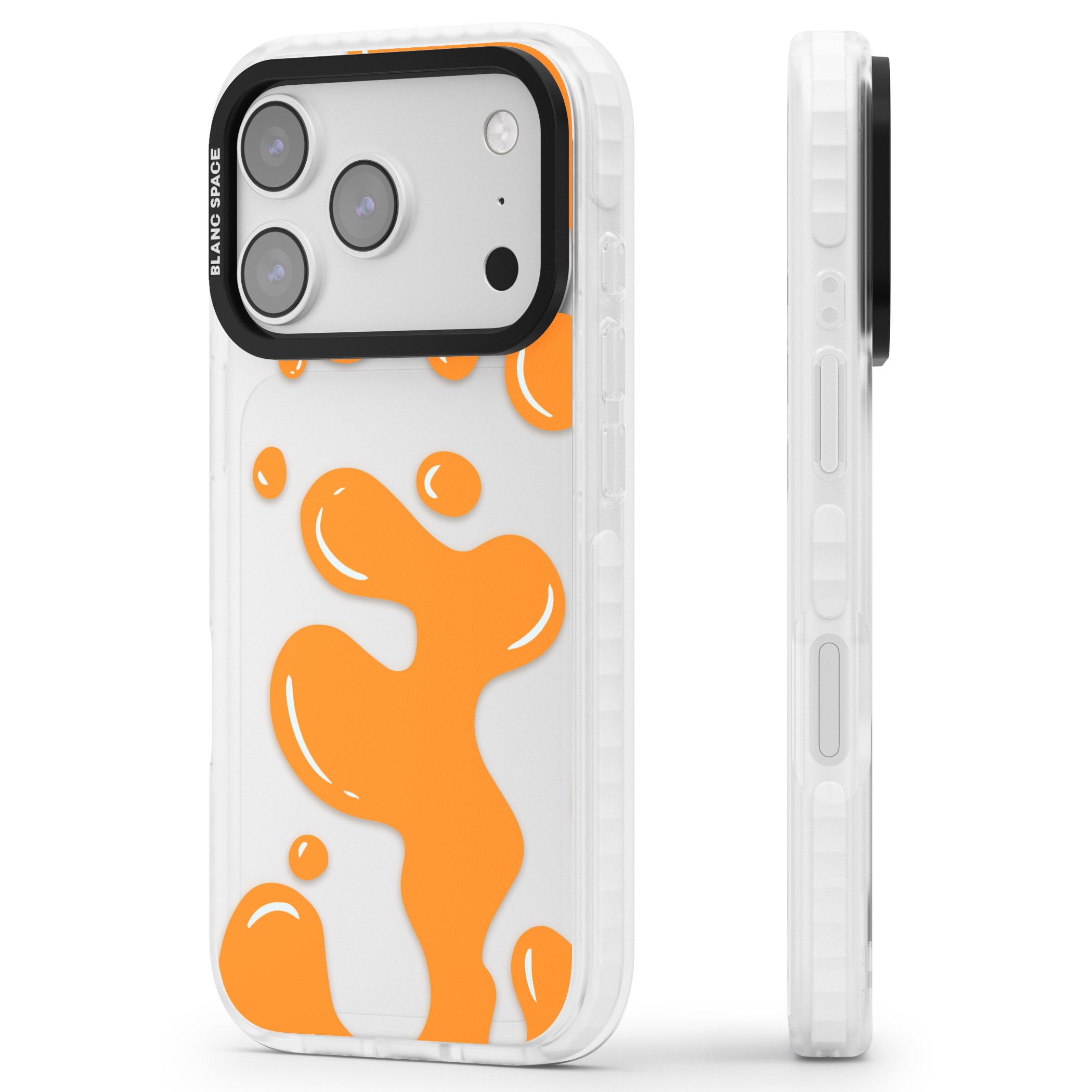 Orange Lava Lamp iPhone 17 Pro Max Impact Clear Phone Case Side Profile
