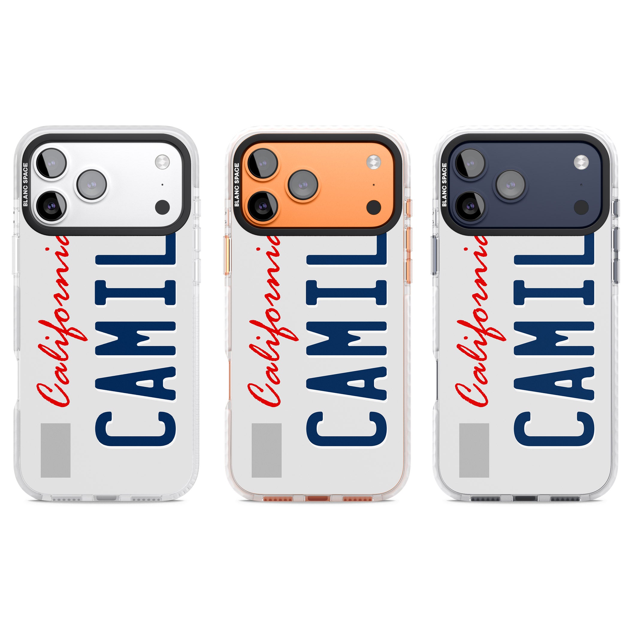 Personalised California License Plate iPhone 17 Pro Impact Clear Phone Case APT Impact Protection