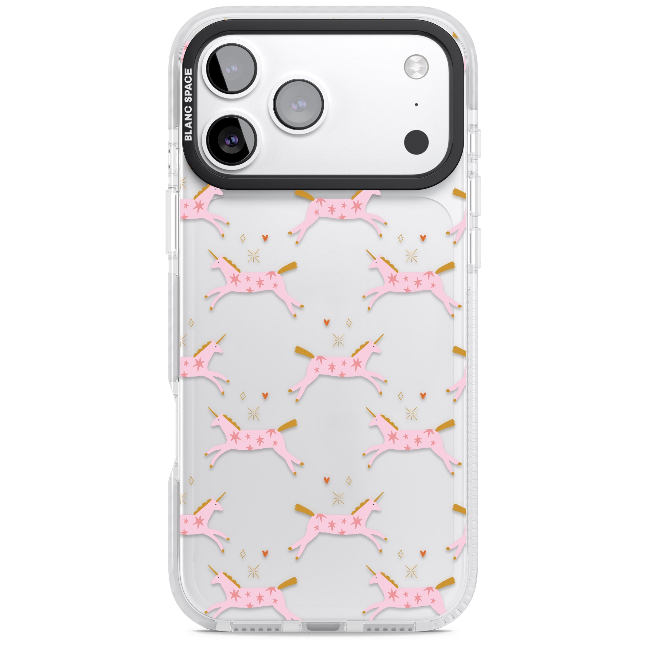 Pink Unicorn iPhone 17 Pro Impact Clear Phone Case