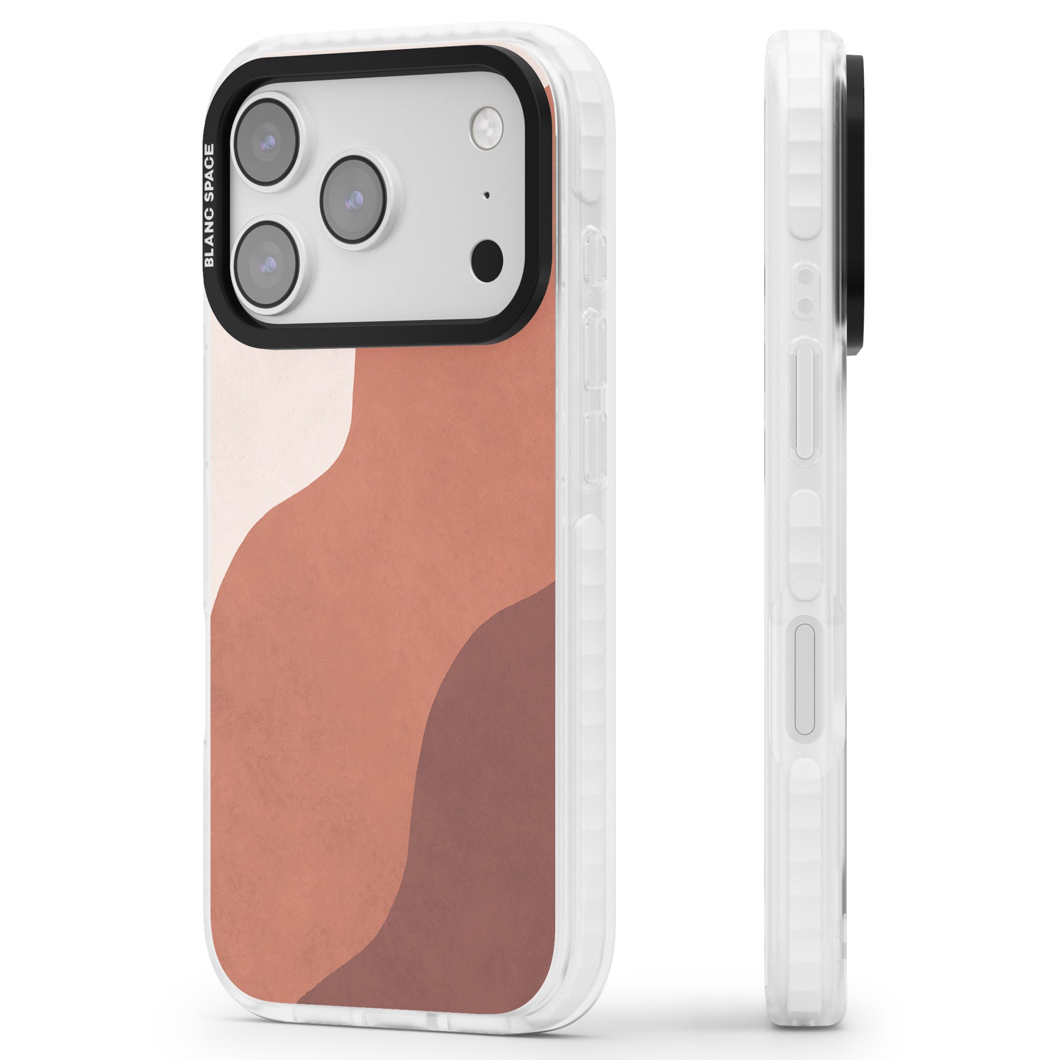 Lush Abstract Watercolour Design #3 iPhone 17 Pro Impact Pro Clear Phone Case Side Profile