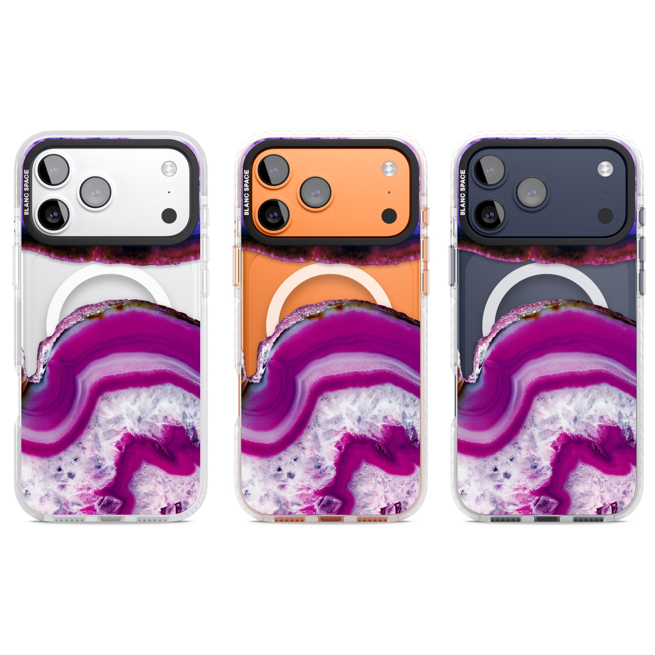 Amethyst Crystal Slice iPhone 17 Pro Impact Pro Clear Phone Case APT Impact Protection