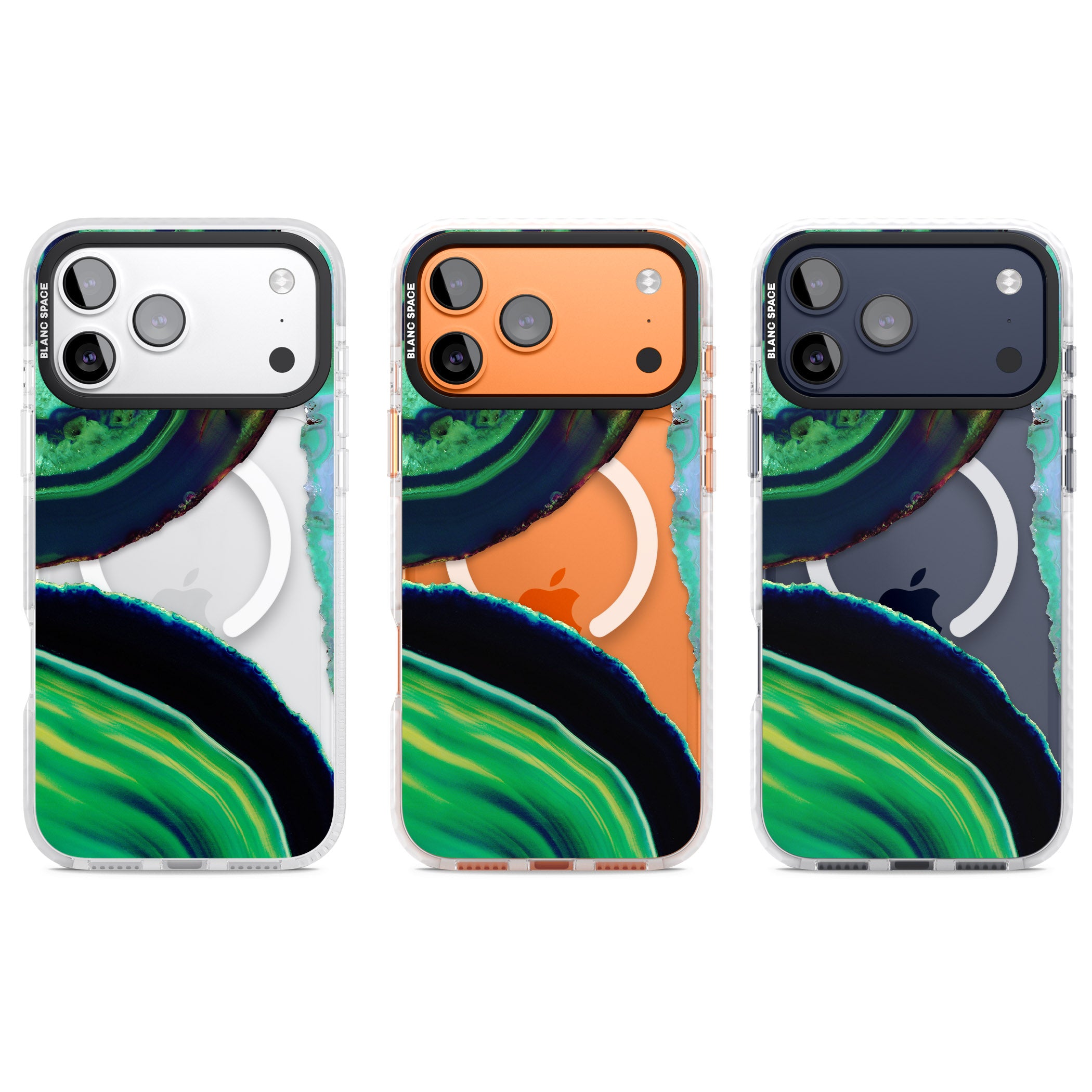 Green Geode Glow iPhone 17 Pro Impact Pro Clear Phone Case APT Impact Protection