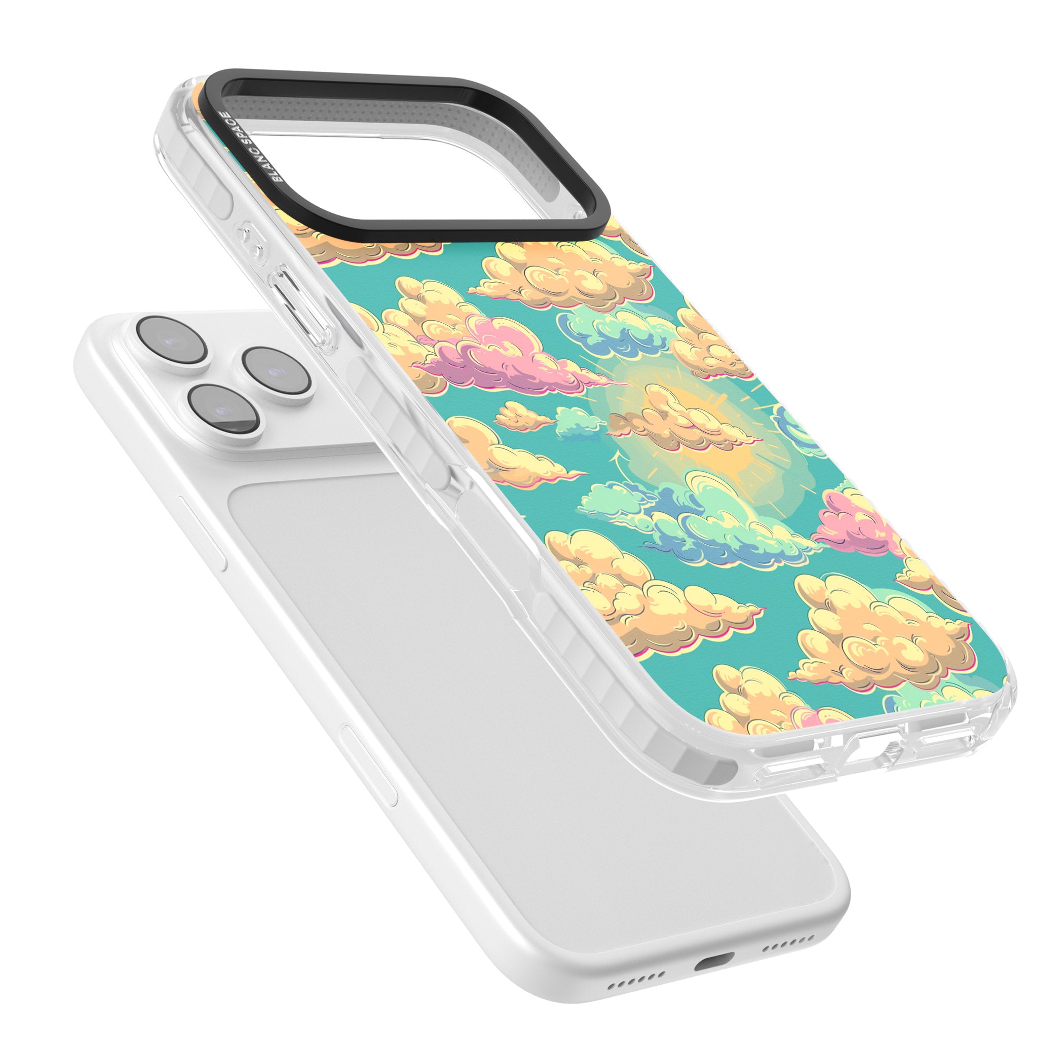 Pastel Clouds iPhone 17 Pro Max Impact Pro Clear Phone Case Colours