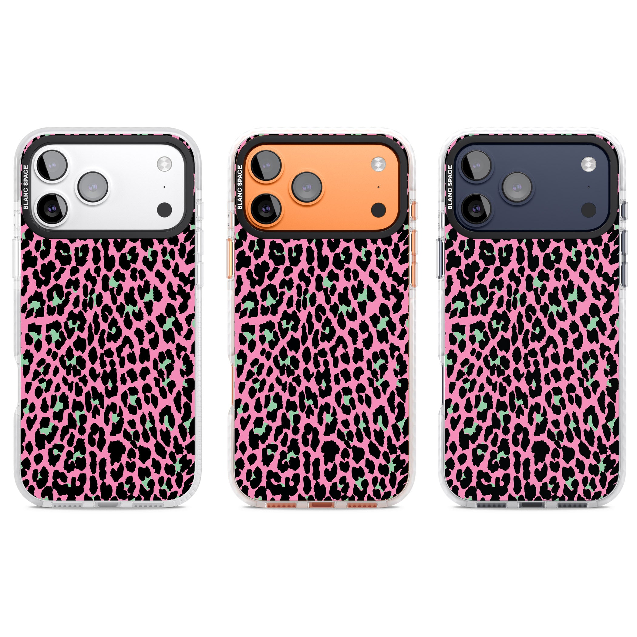 Pink & Green Leopard iPhone 17 Pro Impact Pro Clear Phone Case APT Impact Protection