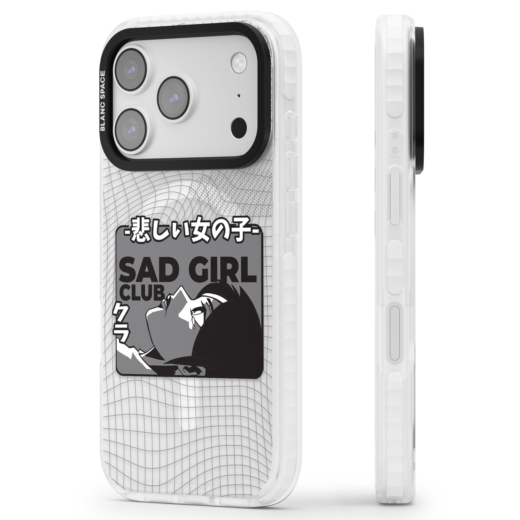 Sad Girl Club iPhone 17 Pro Max Impact Pro Clear Phone Case Side Profile