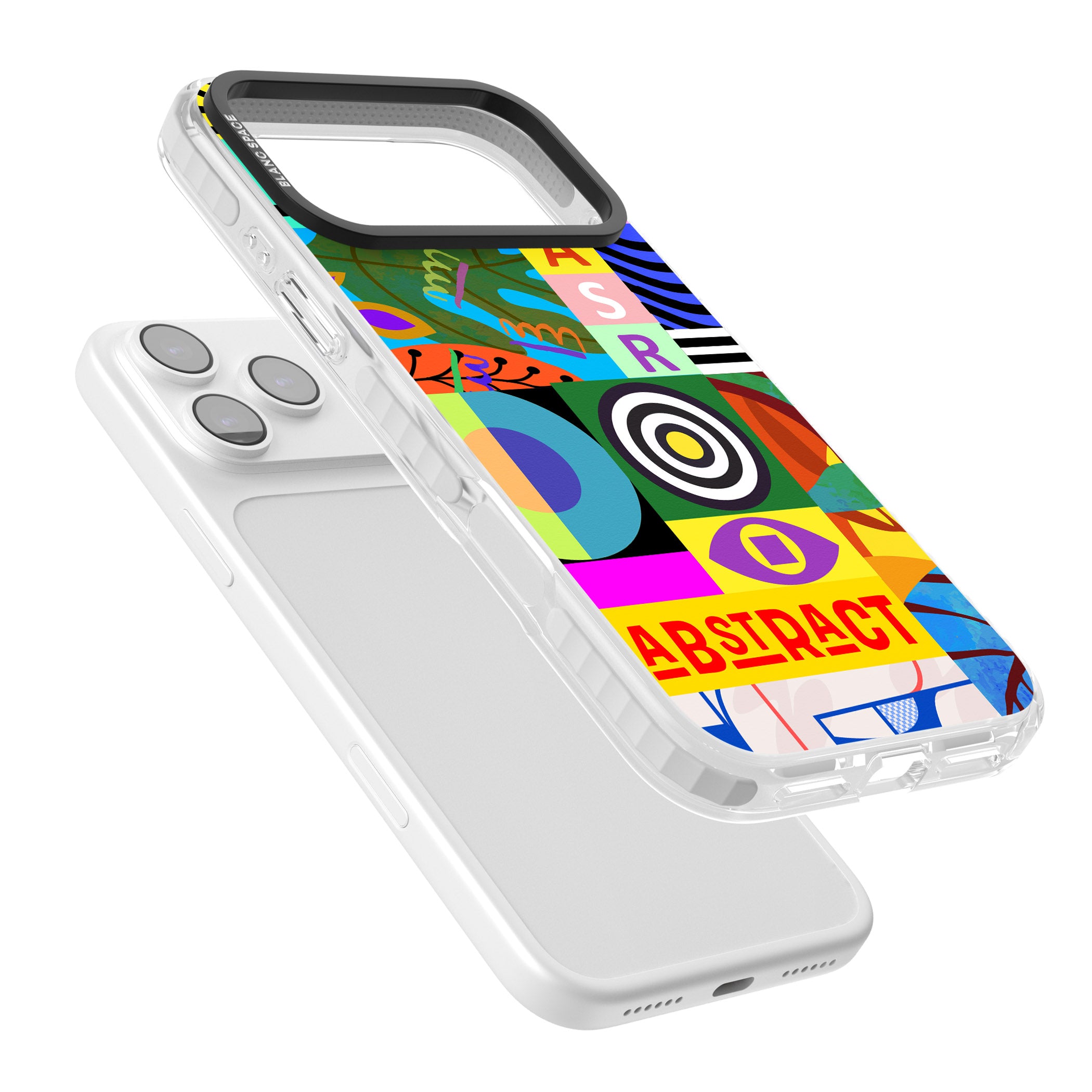 Abstract Pattern Patchwork iPhone 17 Pro Impact Pro Clear Phone Case Colours