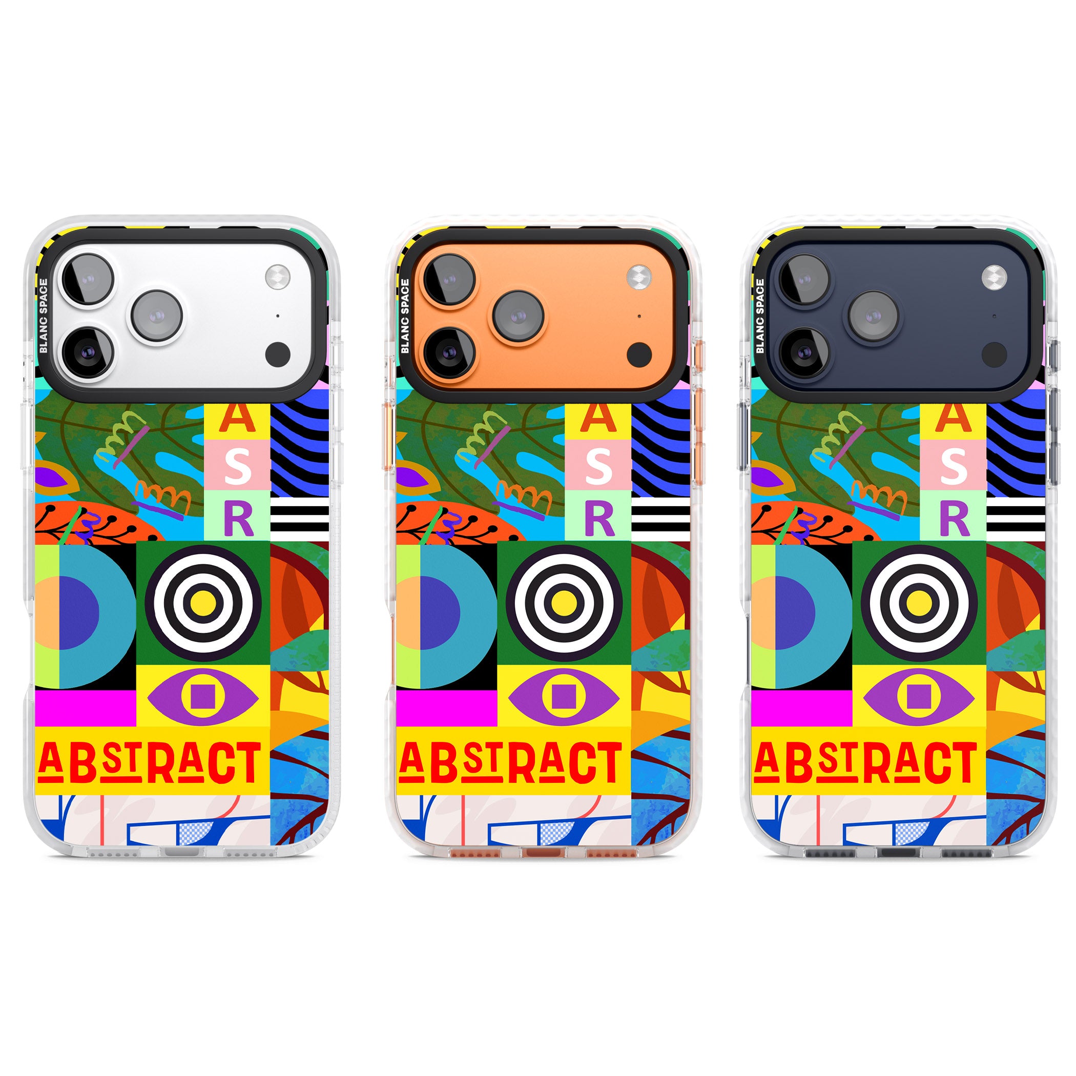 Abstract Pattern Patchwork iPhone 17 Pro Impact Pro Clear Phone Case APT Impact Protection