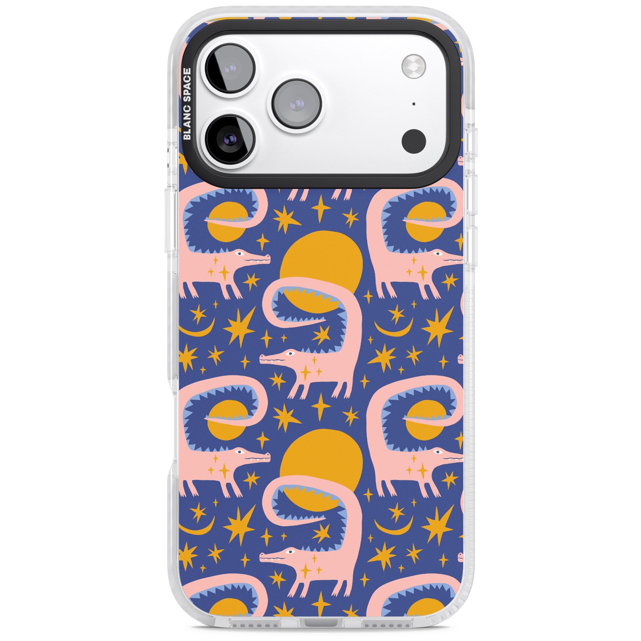 Sun Croc Pattern iPhone 17 Pro Impact Pro Clear Phone Case