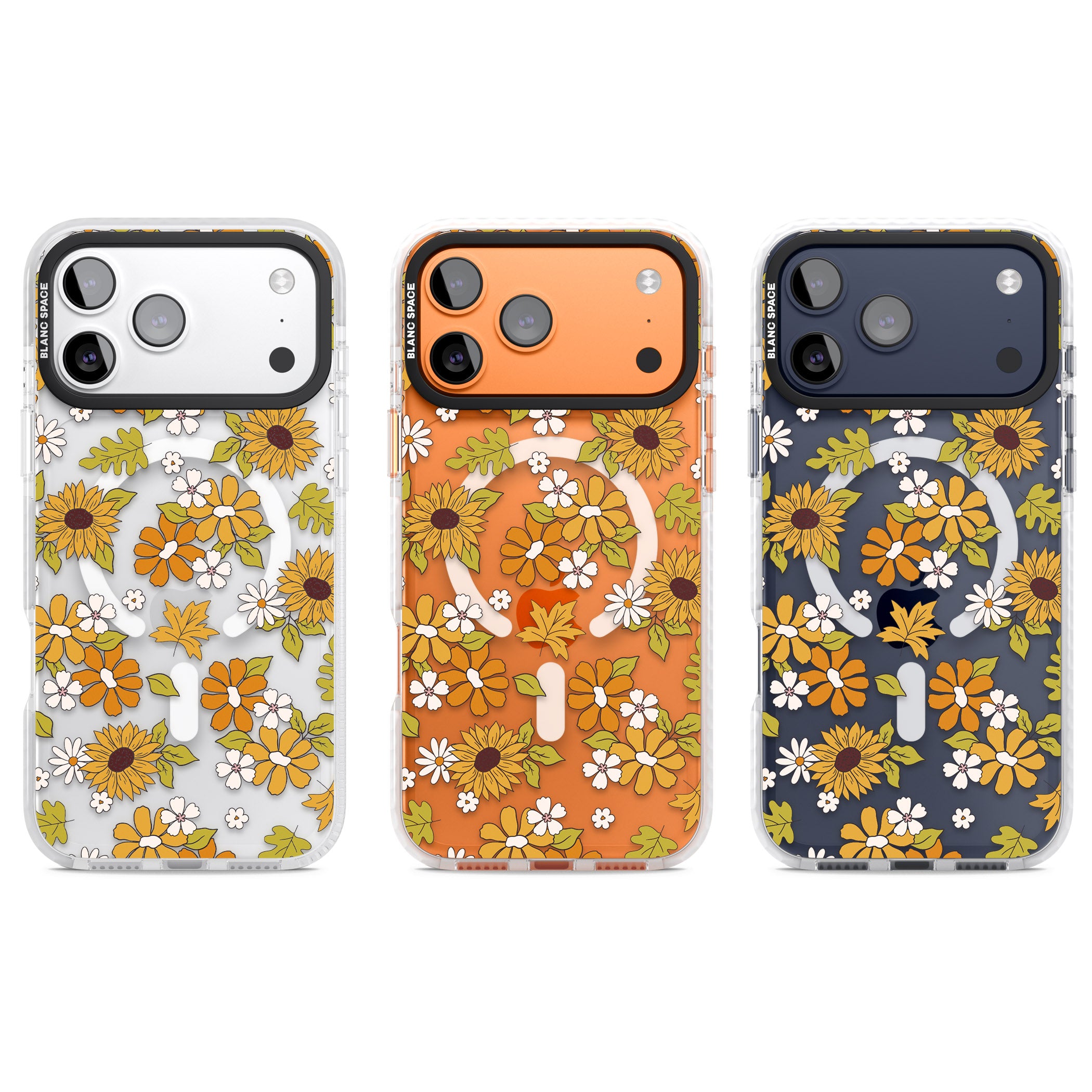 Boho Sunflowers iPhone 17 Pro Impact Pro Clear Phone Case APT Impact Protection